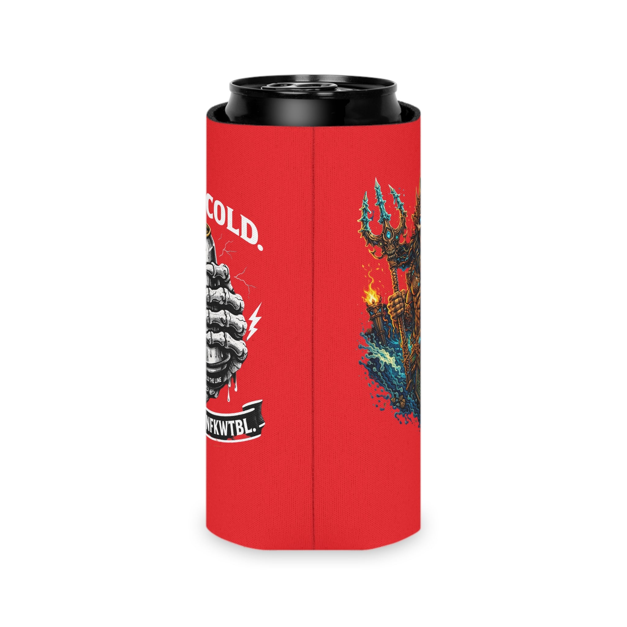 Stay Cold Can Cooler — Skull Hand & Trident Island Beer Koozie
