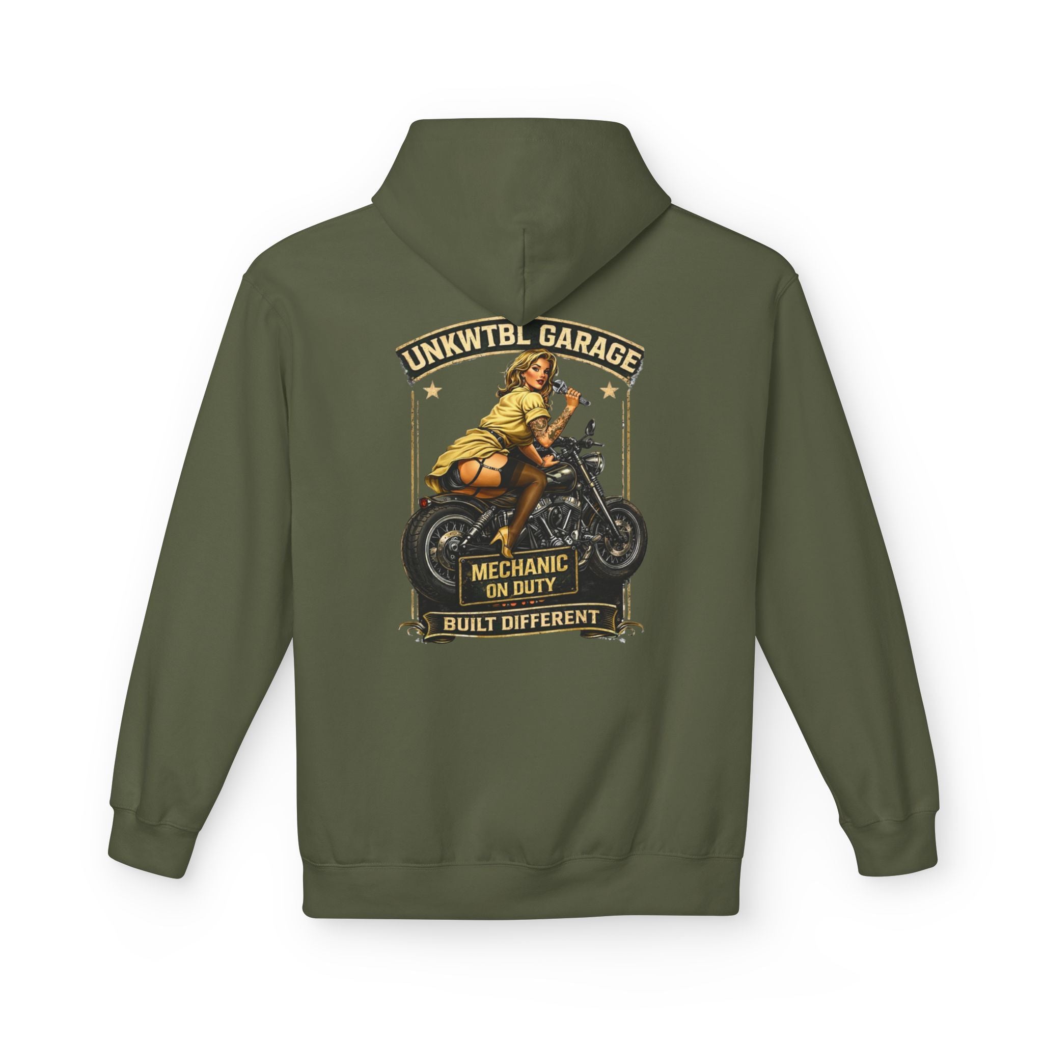 Mechanic Garage Hoodie — "Mechanic On Duty" Vintage Motorcycle Design