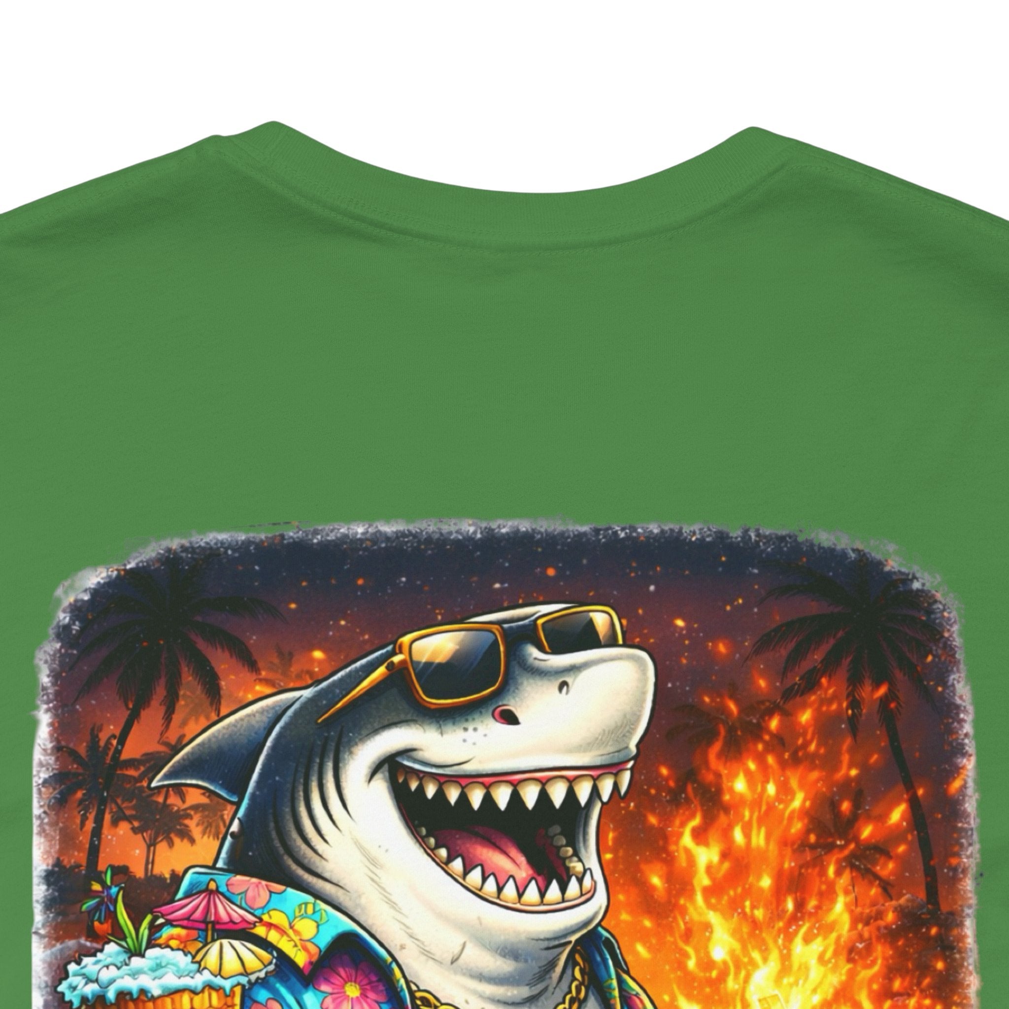 Shark Bonfire Tee — "Sharks Don’t Tan, We Toast" Graphic T-Shirt