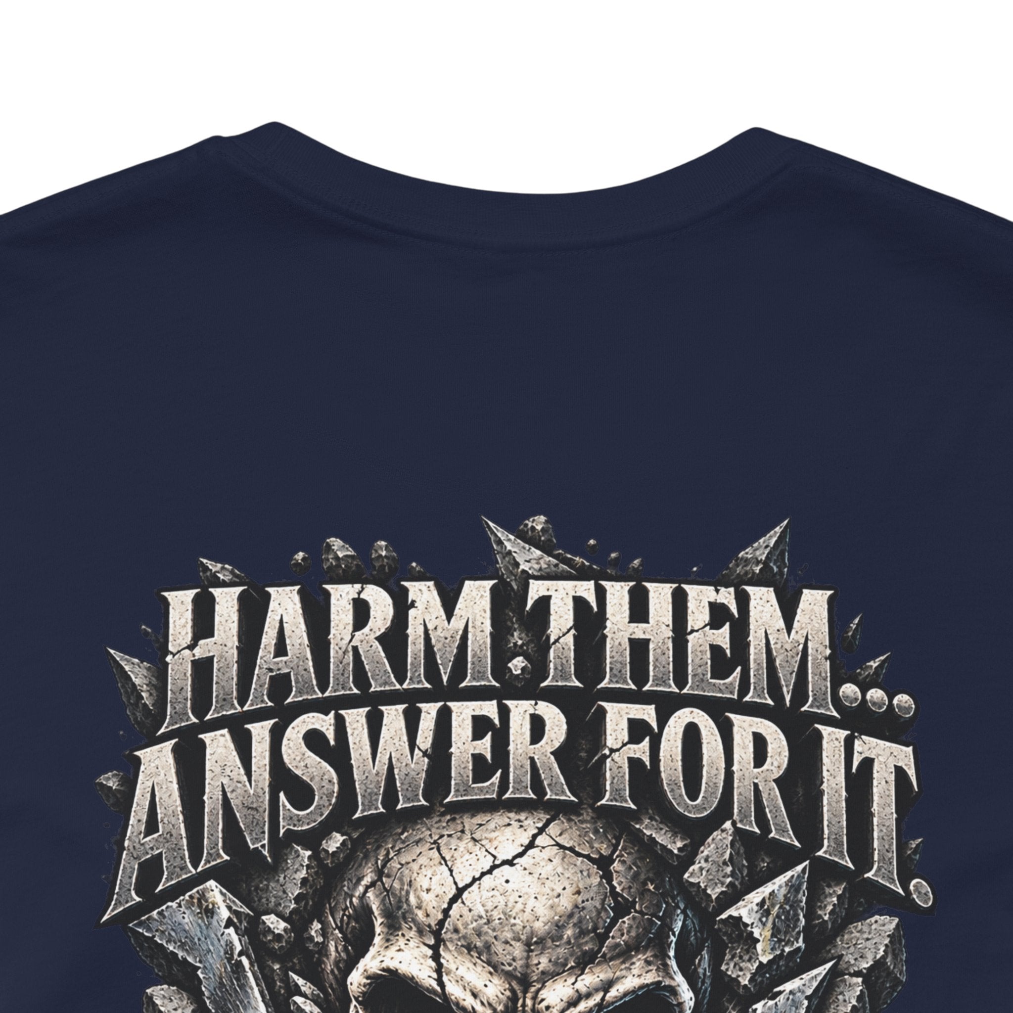 Protect the Innocent Skull Tee — "Harm Them... Answer For It." Statement T-Shirt