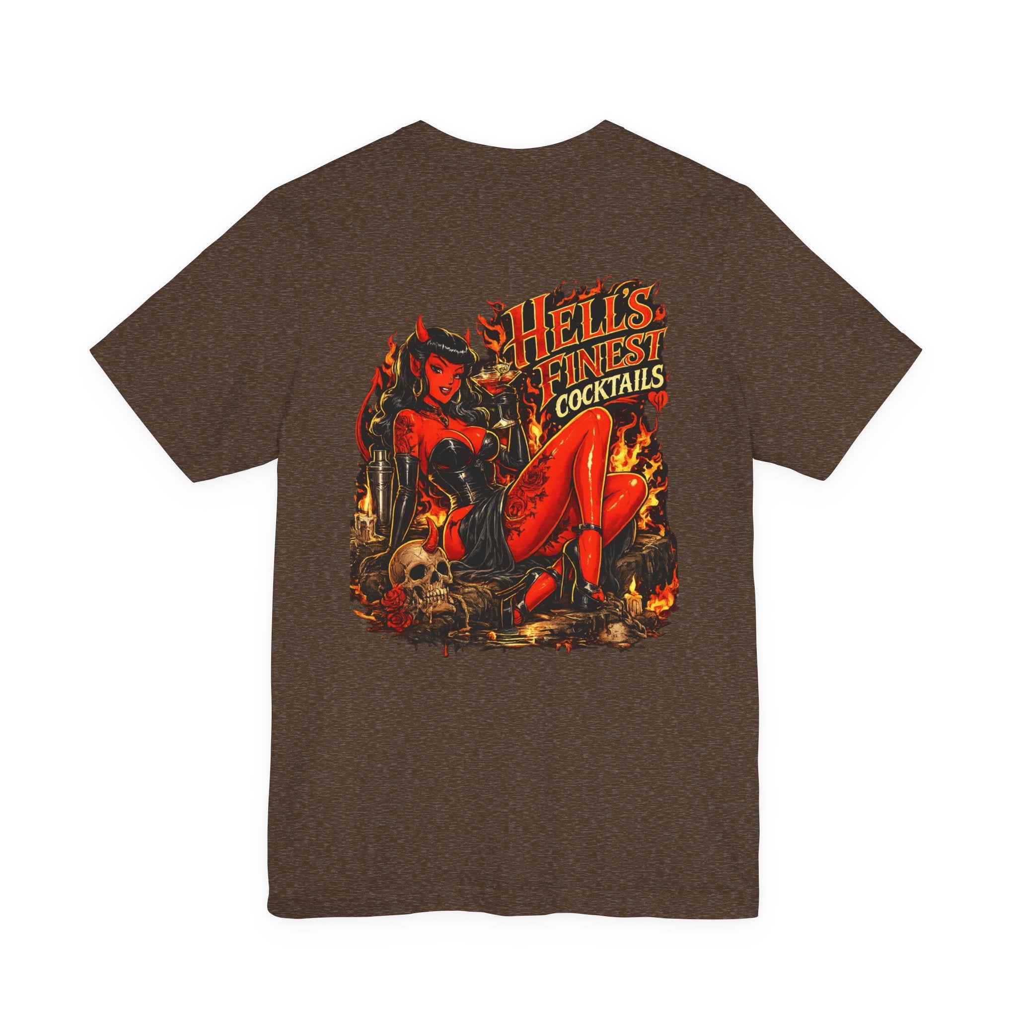 Graphic Tee — "Hell's Finest Cocktails" Pinup Devil Design