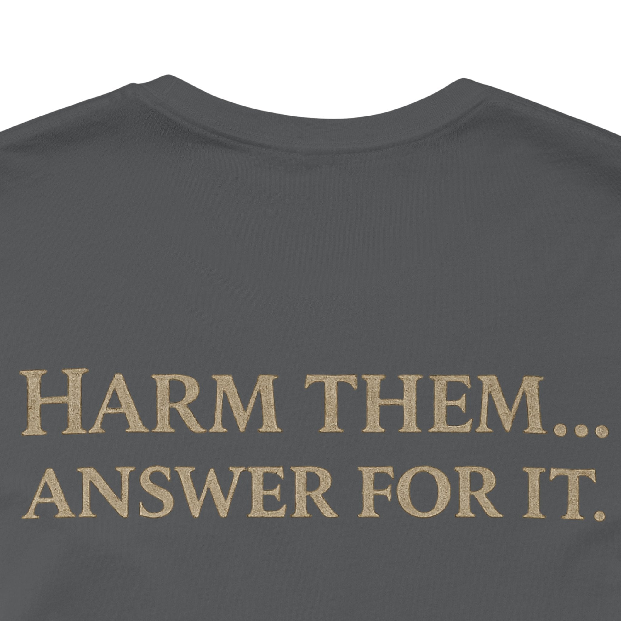 Protect the Innocent Skull Tee — "Harm Them... Answer For It." Statement T-Shirt