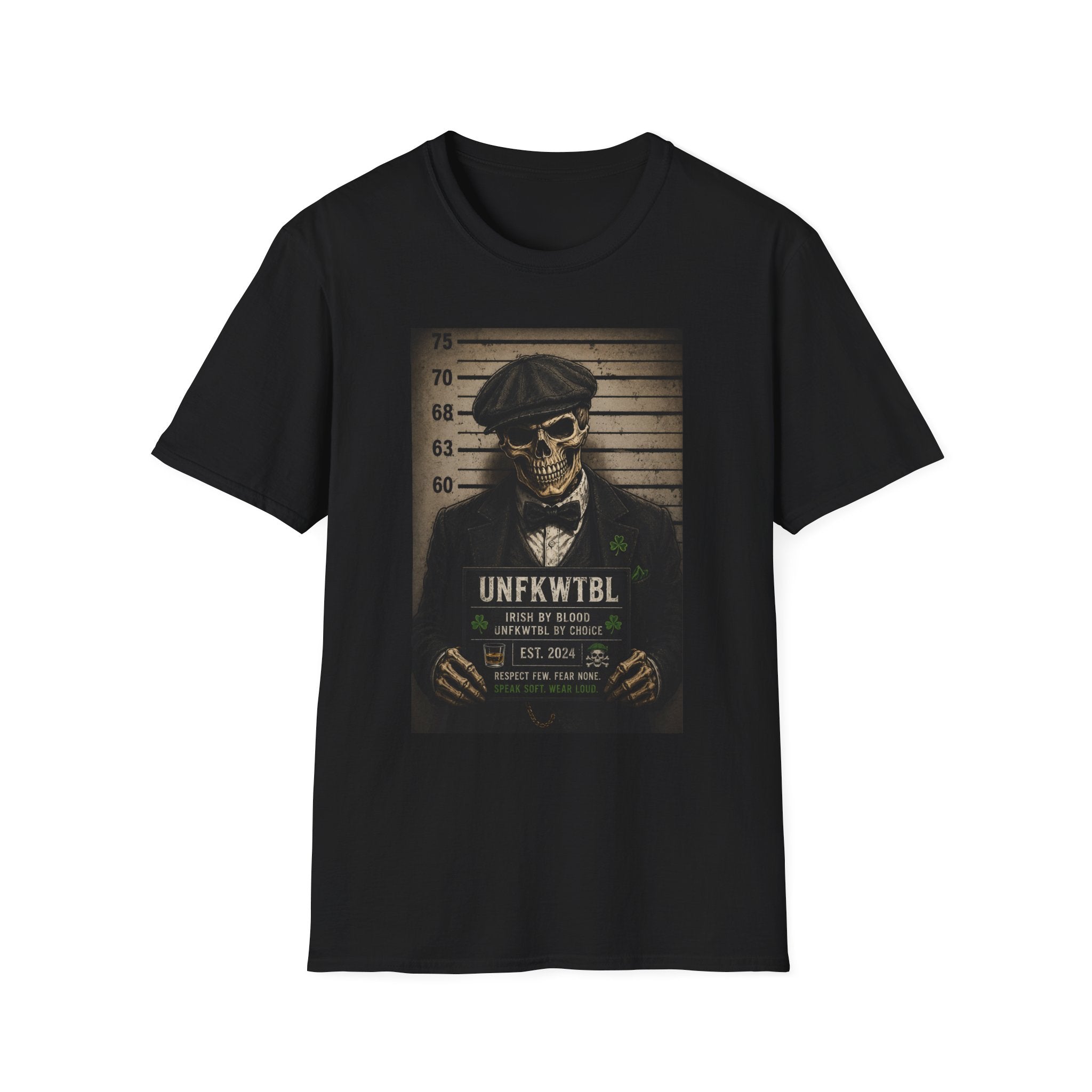 Skull Mugshot T-Shirt — Vintage Peaky Blinders Skeleton Graphic Tee