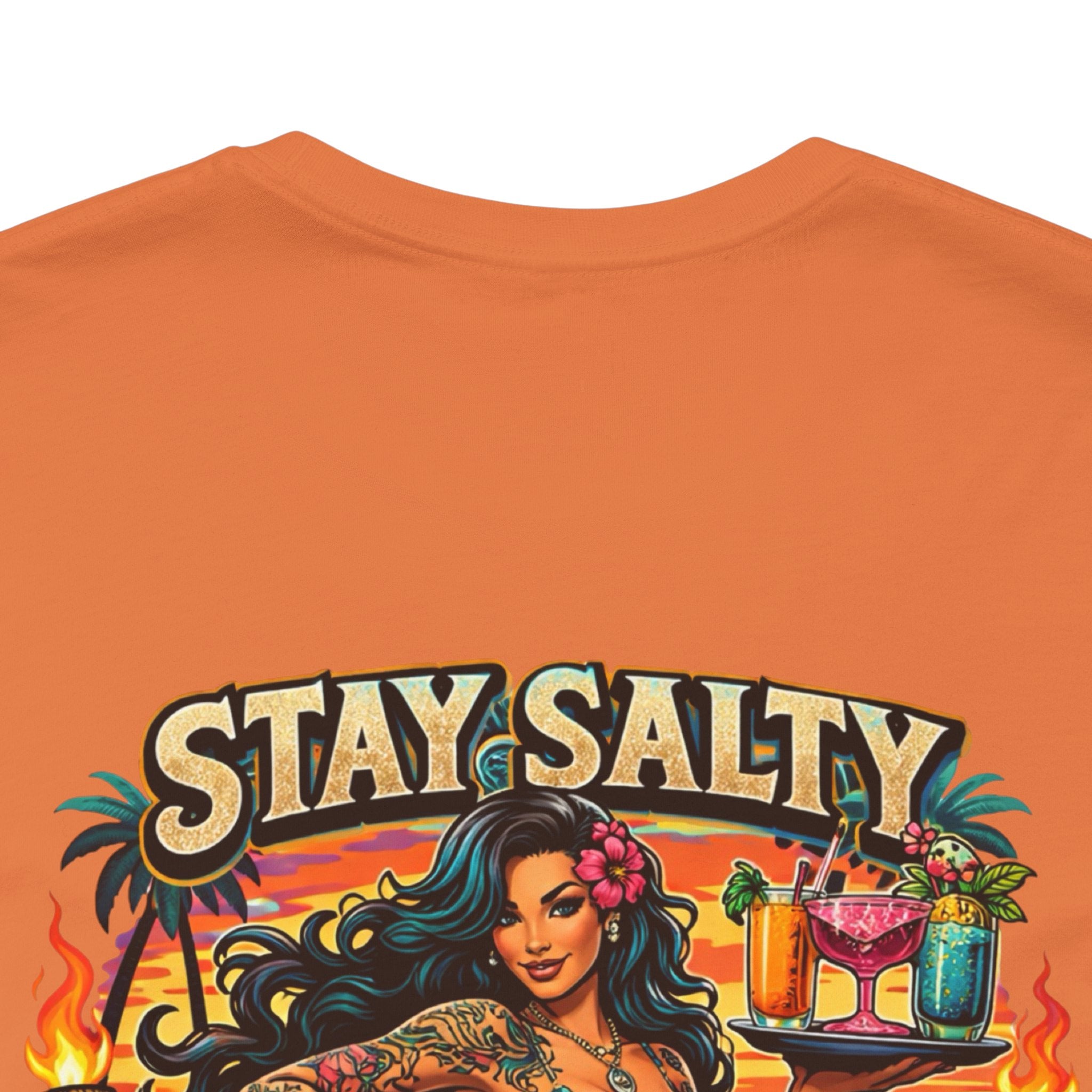 Stay Salty Tiki Club Tee — Vintage Hawaiian Pin-Up Surf Shirt