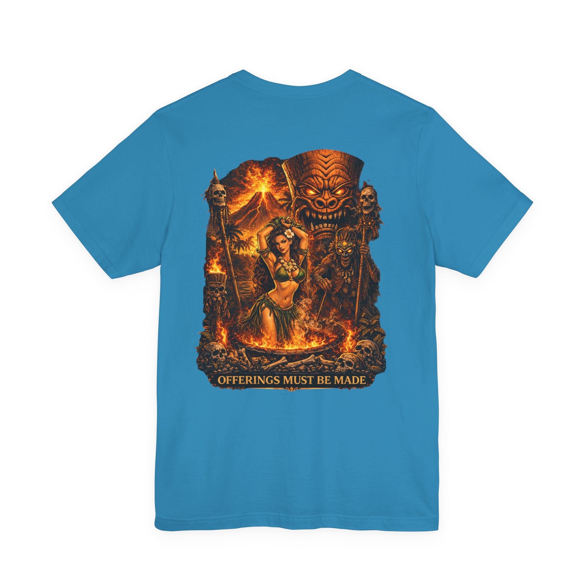 Tiki Ritual Graphic Tee — "Offerings Must Be Made" Back Print