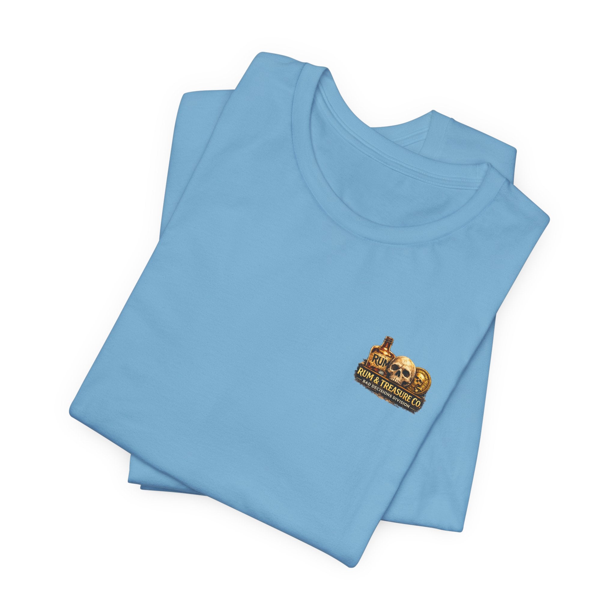 Pirate Skull Treasure Chest Tee — Skeleton Buccaneer Drinking Design