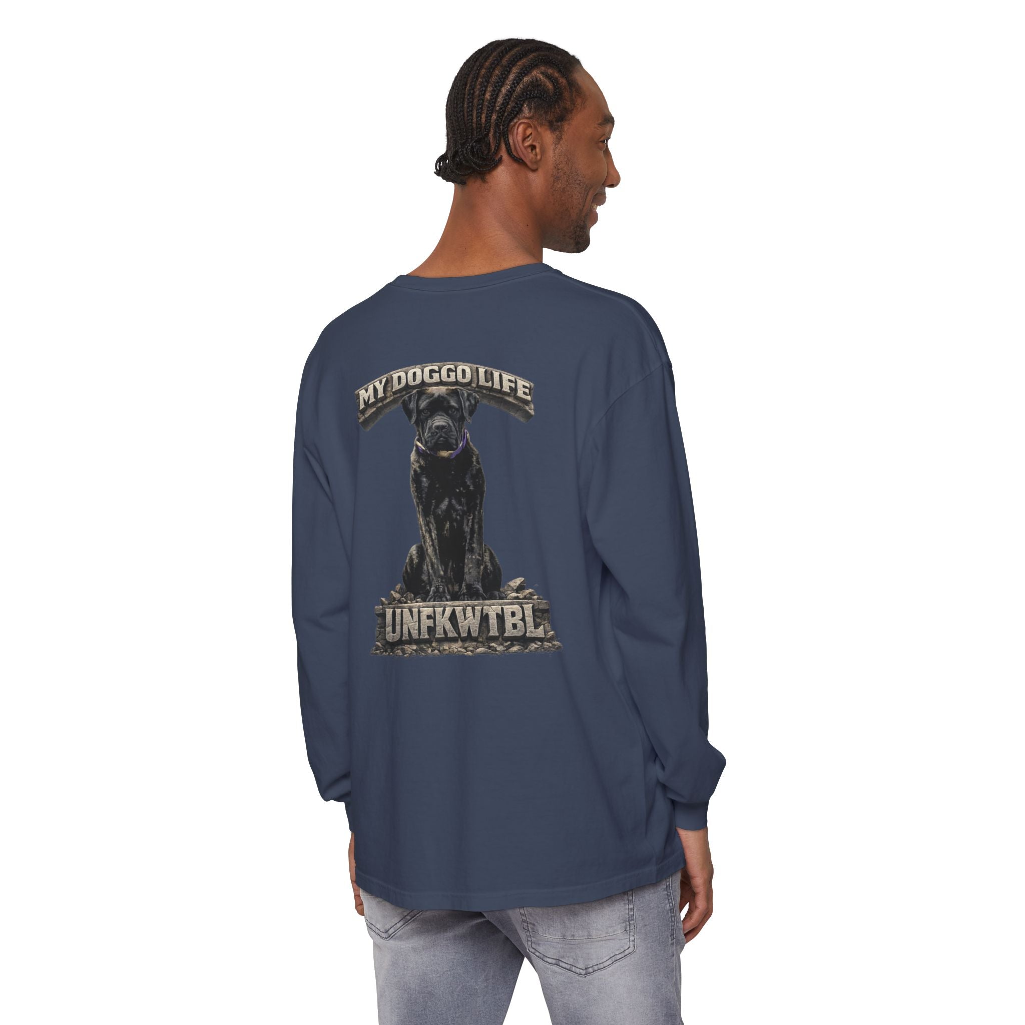 Long Sleeve T-Shirt — "My Doggo Life" Black Dog Graphic