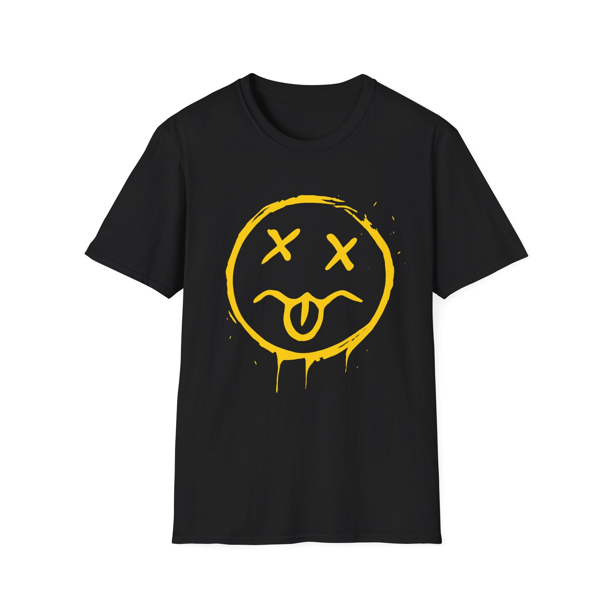 Smiley Face T-Shirt — Yellow Drip Graffiti Emoji Tee