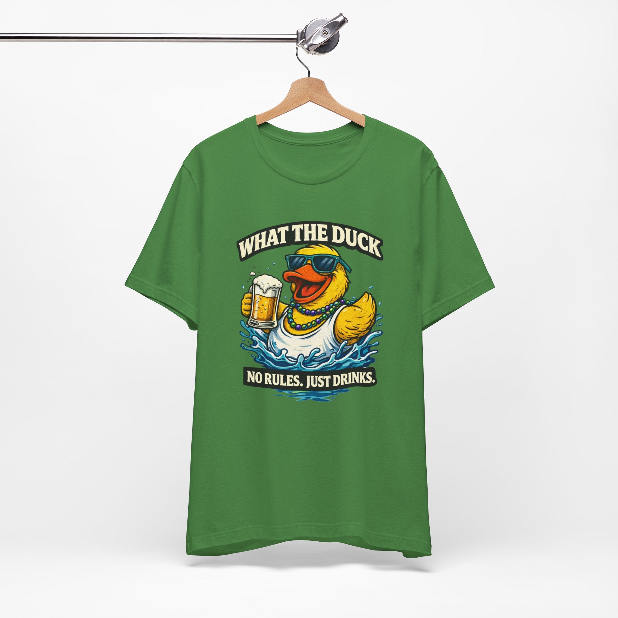 What The Duck Tee — 'No Rules, Just Drinks' Funny Beer Duck T-Shirt