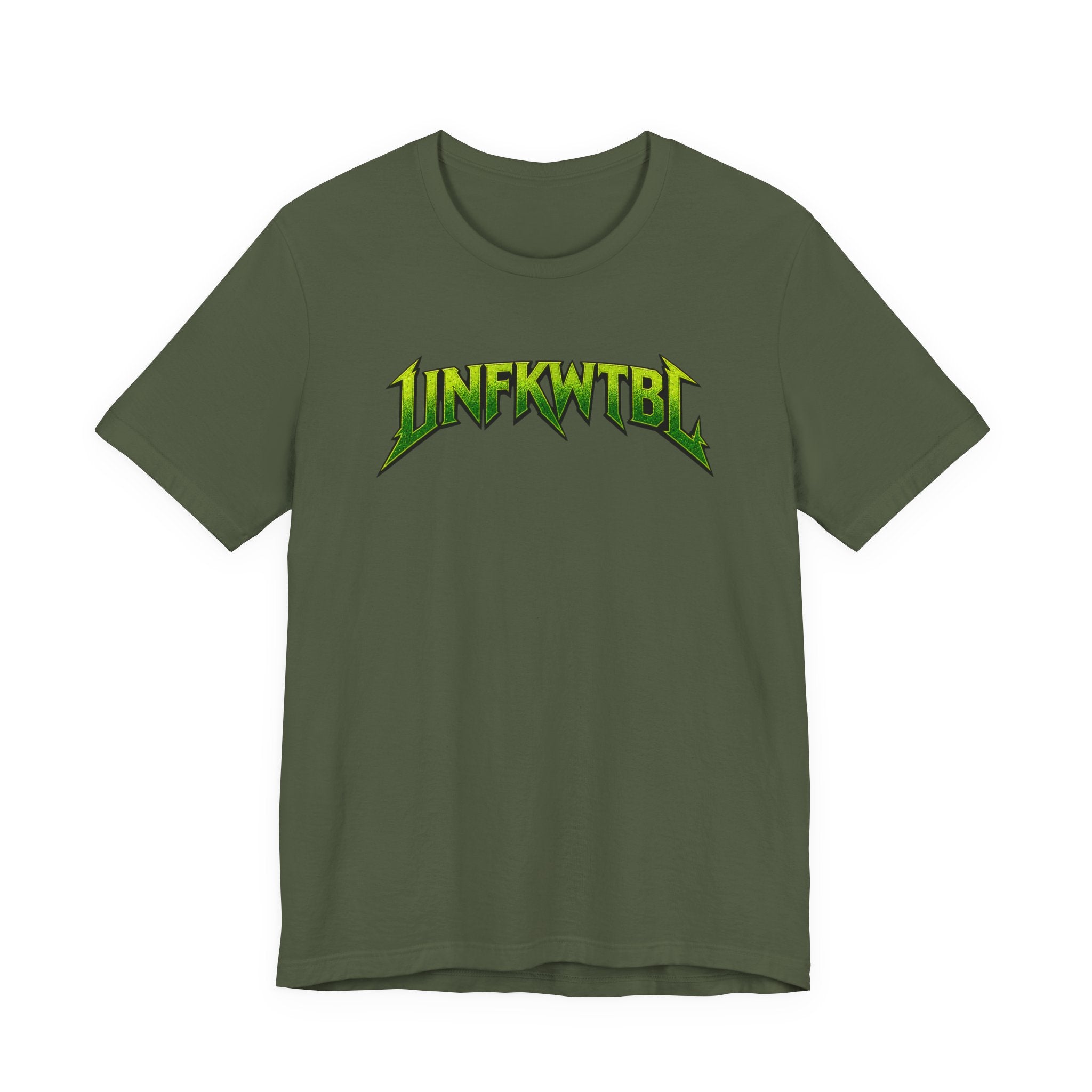 Reaper Graphic Tee — 'UNFKWTBL' Neon Green Heavy Metal Skull Shirt