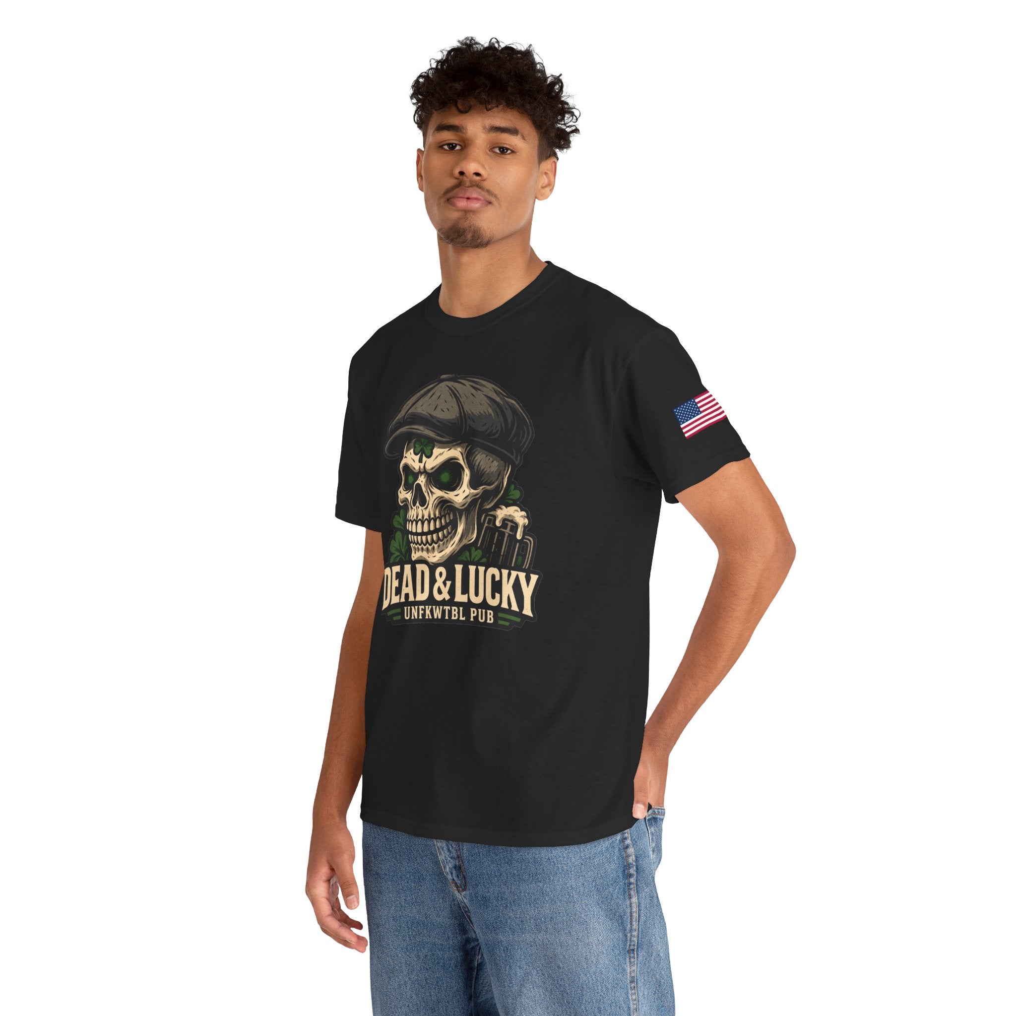 Dead & Lucky Skull Tee Irish Pub Shirt UNFKWTBL