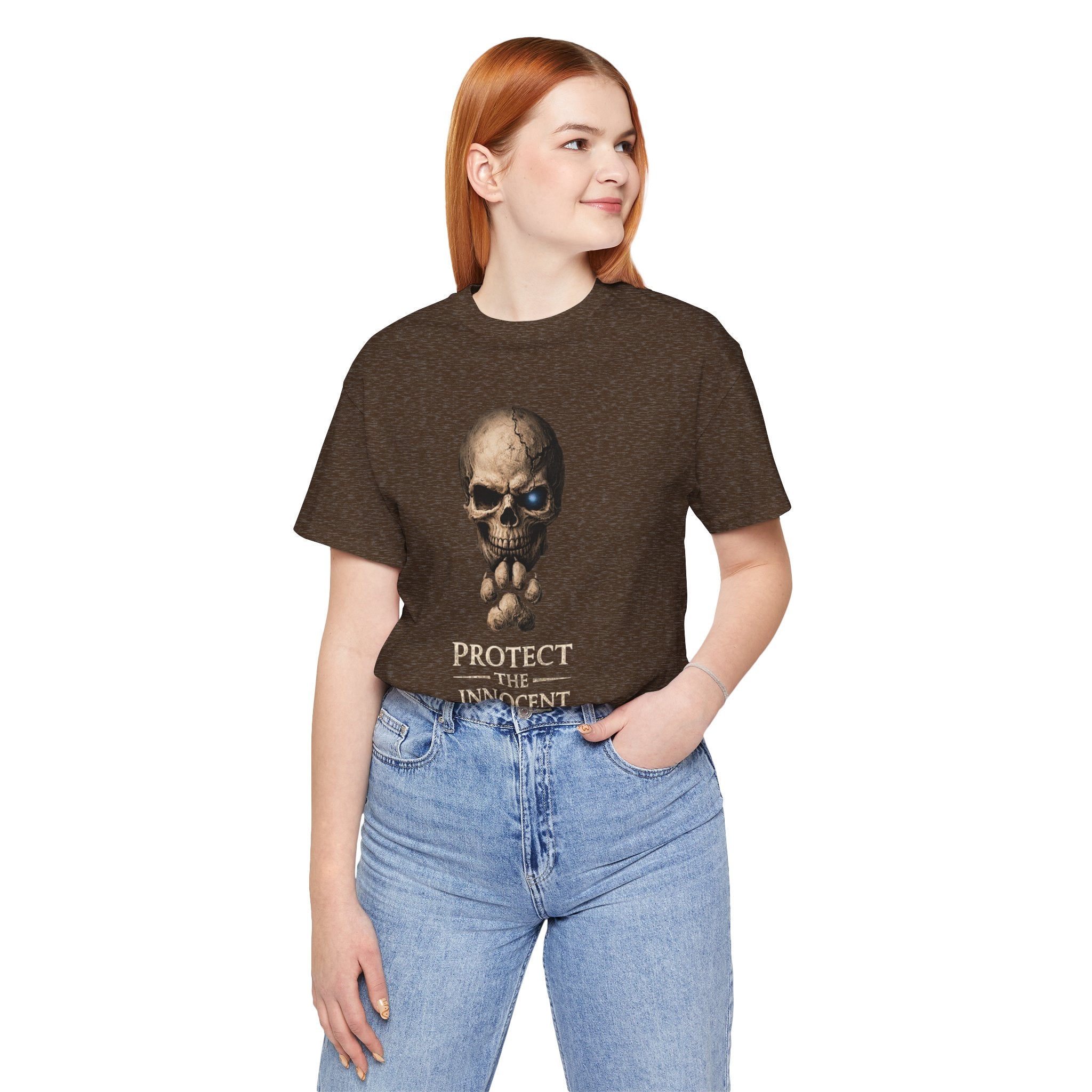 Protect the Innocent Skull Tee — "Harm Them... Answer For It." Statement T-Shirt
