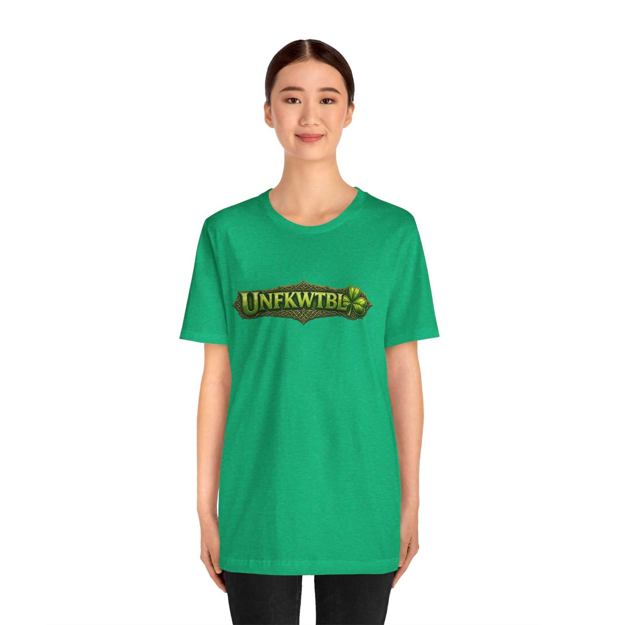 Clover Trail Graphic Tee with hand-drawn lucky shamrock design on lightweight breathable cotton