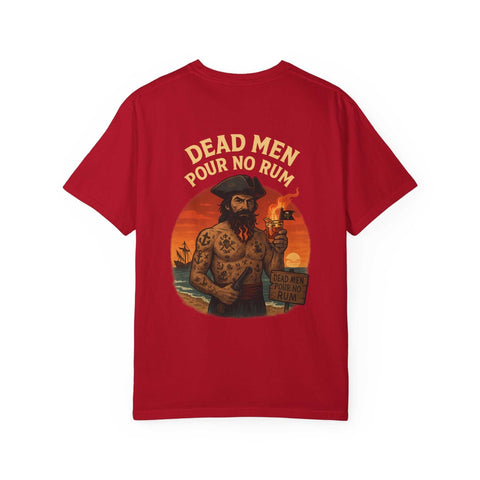 BLACKBEARD Pirate T-Shirt - Dead Men Pour No Rum, Vintage Pirate Shirt, Graphic Tee for Adults, Perfect for Halloween, Beachwear, Gift Idea