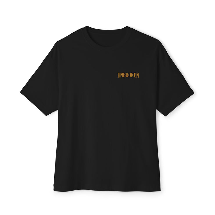 Unisex Oversized Boxy Tee MEDUSA INSPIRATIONAL TO SHOW WORLD UNBROKEN