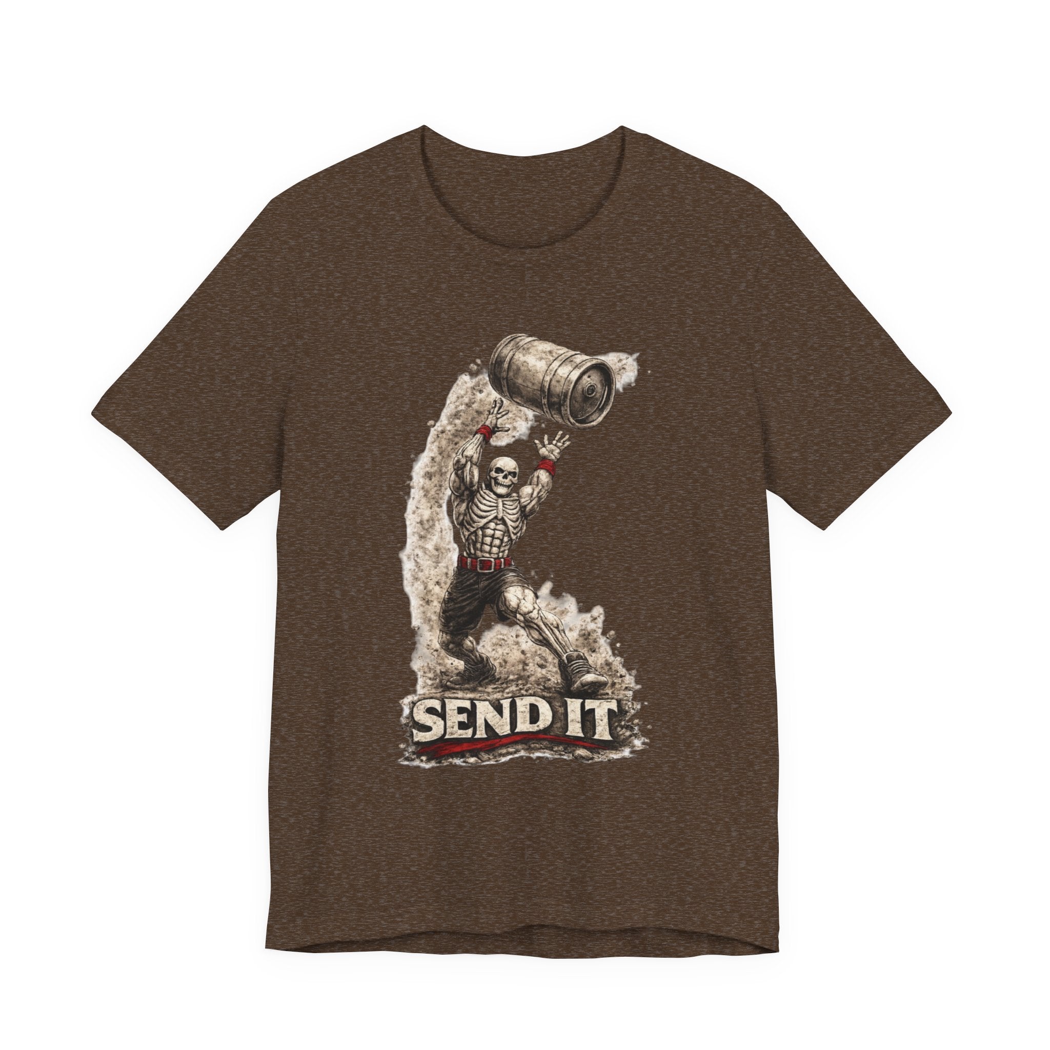Send It Skull Rider T-Shirt — Vintage Skeleton Keg Surfing Tee