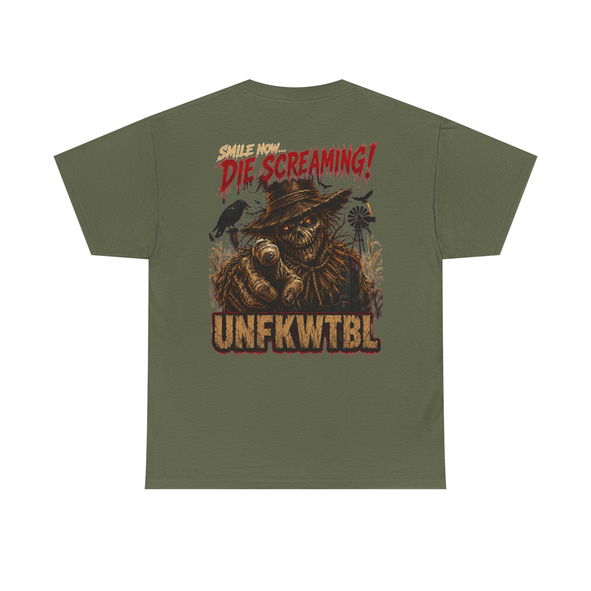 Horror Graphic Tee — "They’re Screaming" Scarecrow Design (UNFKWTBL)