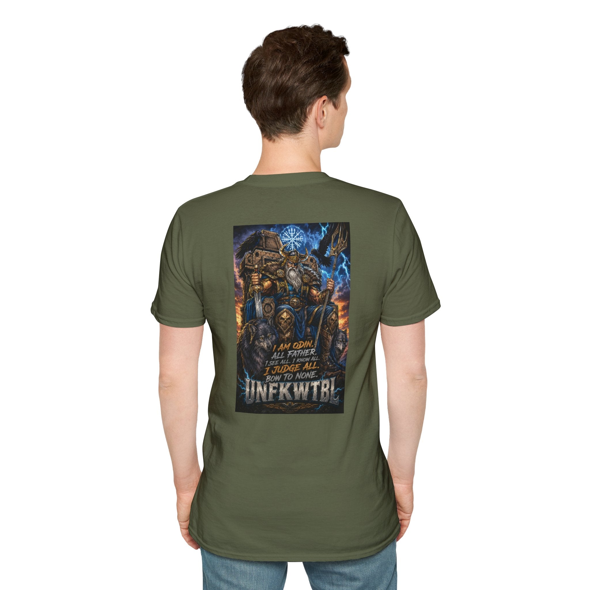 Odin Viking Wolf Crest T-Shirt — 'UNFKWTBL' Graphic Tee