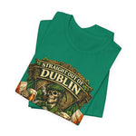 Straight Out of Dublin Irish Pub T-Shirt — St. Patrick’s Day Skeleton Pint Tee