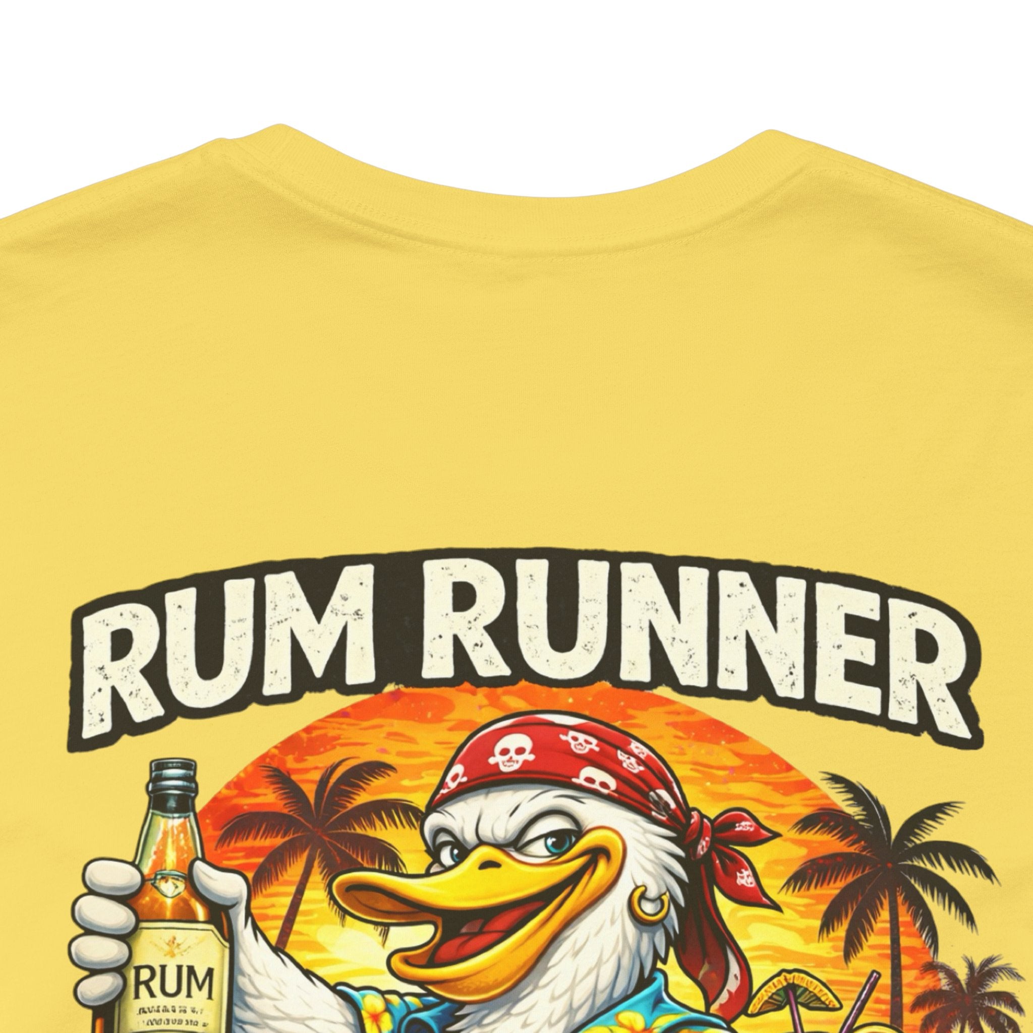Rum Runner Beach Club T-Shirt - Tropical Duck Boat Graphic Tee