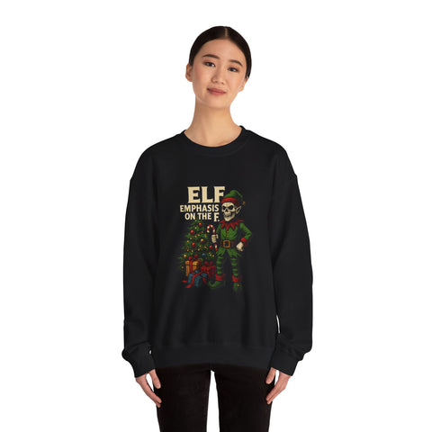 Funny Christmas Elf Sweatshirt - "Elf Emphasis on the &