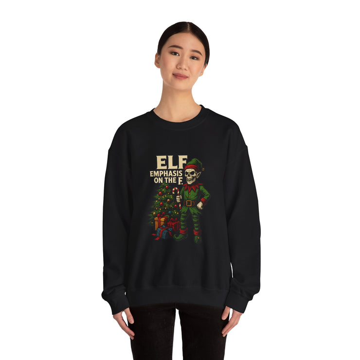Funny Christmas Elf Sweatshirt - "Elf Emphasis on the &
