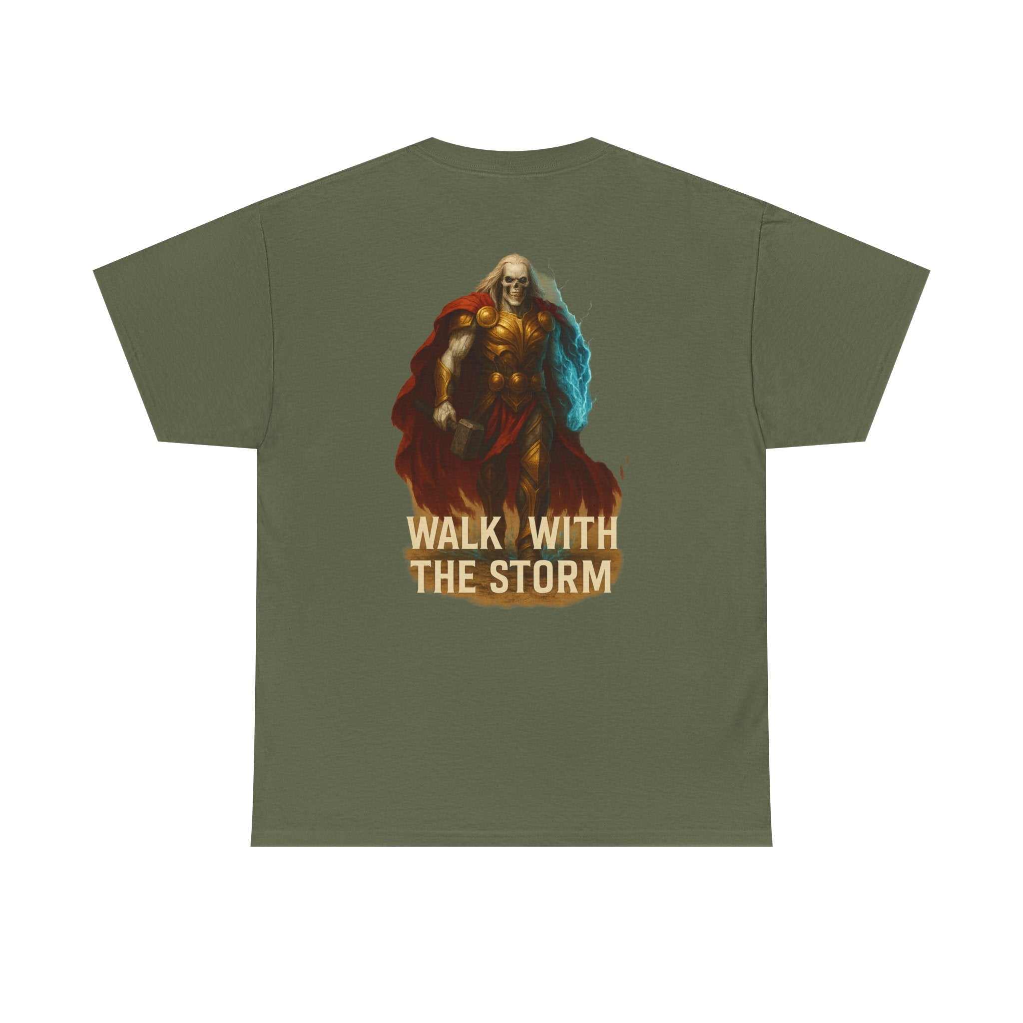 Thor Lightning graphic unisex tee featuring Norse mythology design on heavy cotton fabric