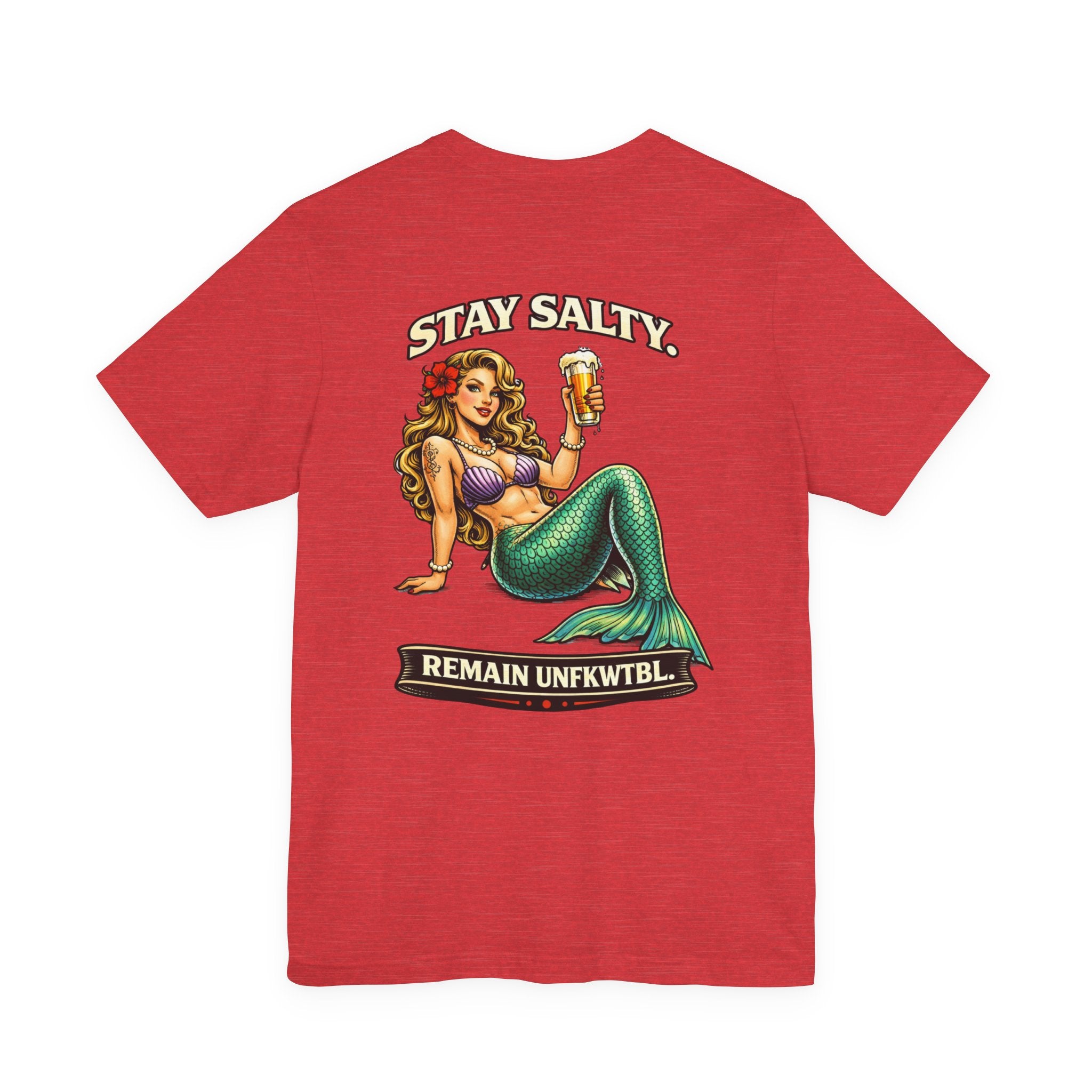 Stay Salty Mermaid T-Shirt — 'Remain UNFKWTBL' Vintage Beach Tee