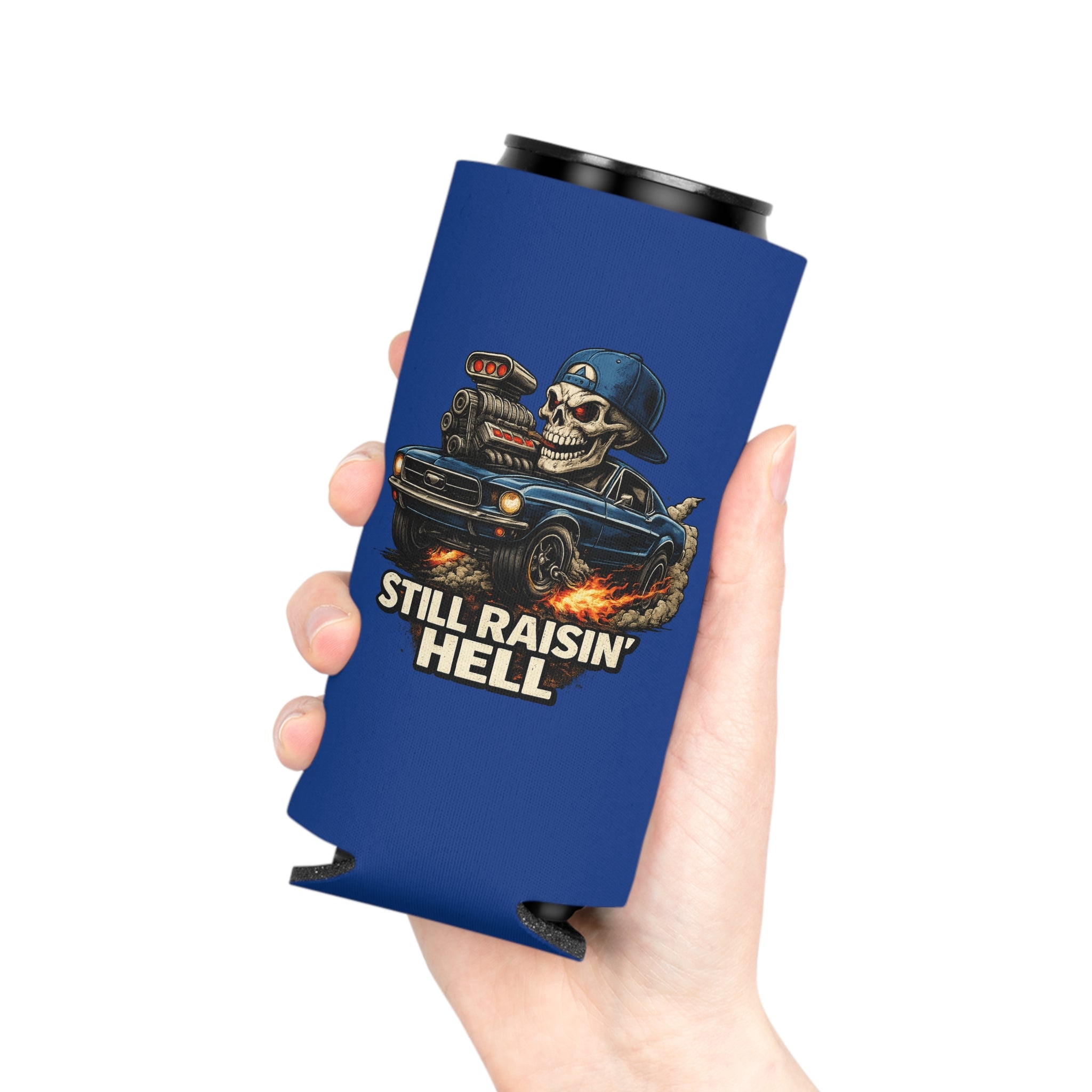 Can Cooler — "Stay Cold. Remain Unfkwtbl." Skull Muscle Car Design