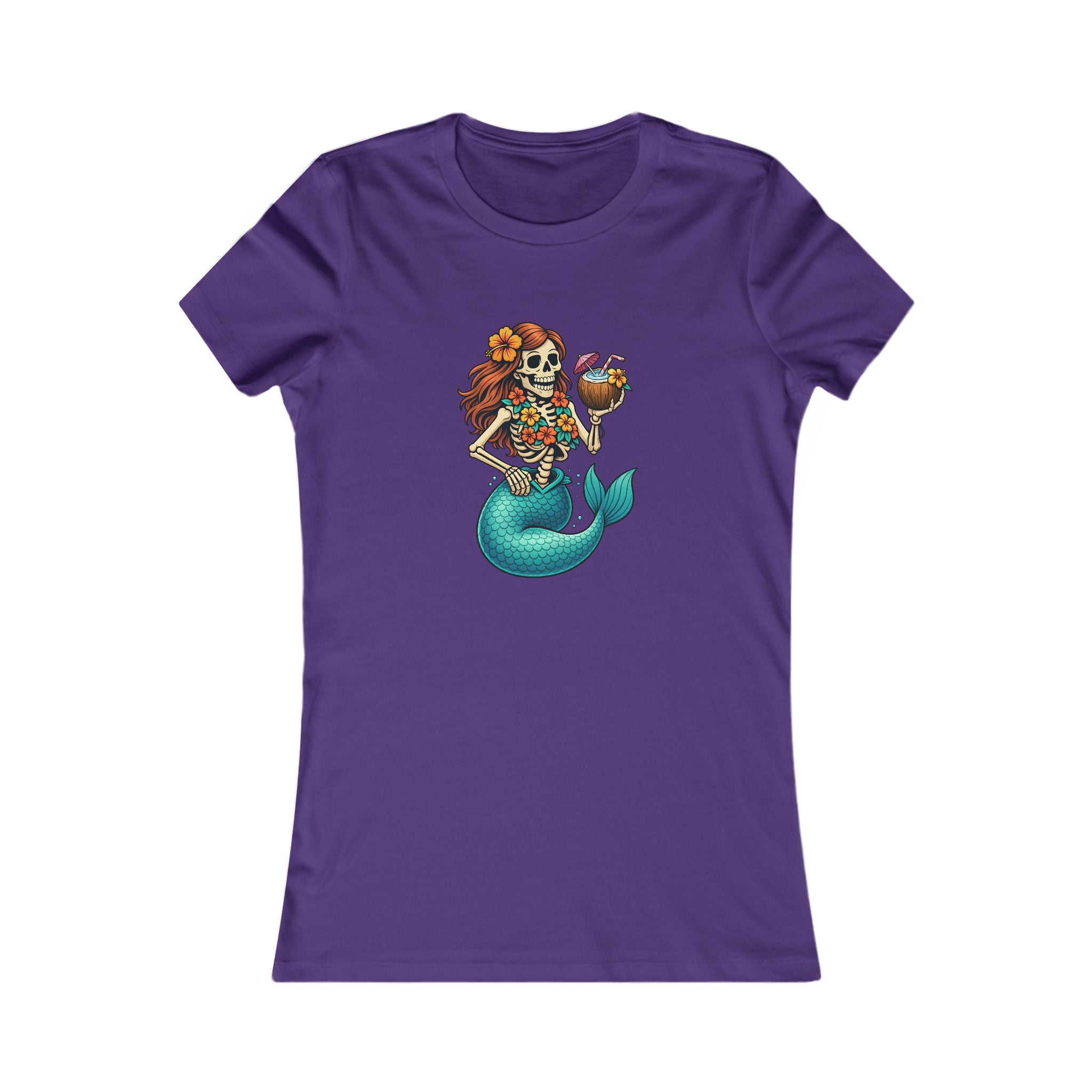 Mermaid Skeleton Graphic Tee — Day of the Dead Mermaid Shirt
