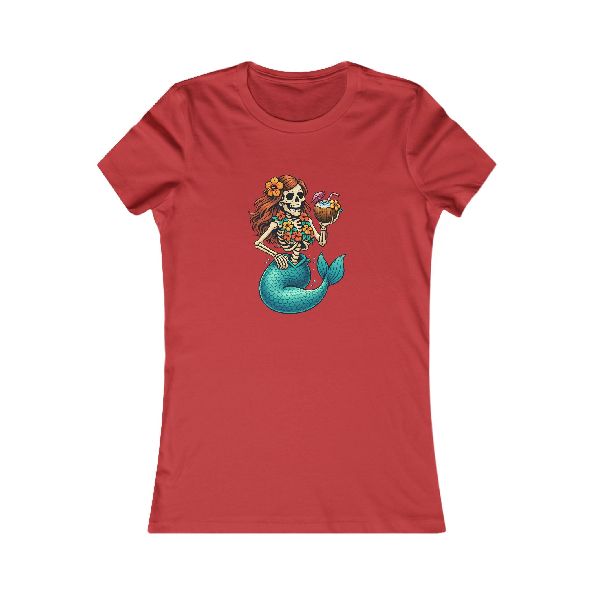 Mermaid Skeleton Graphic Tee — Day of the Dead Mermaid Shirt