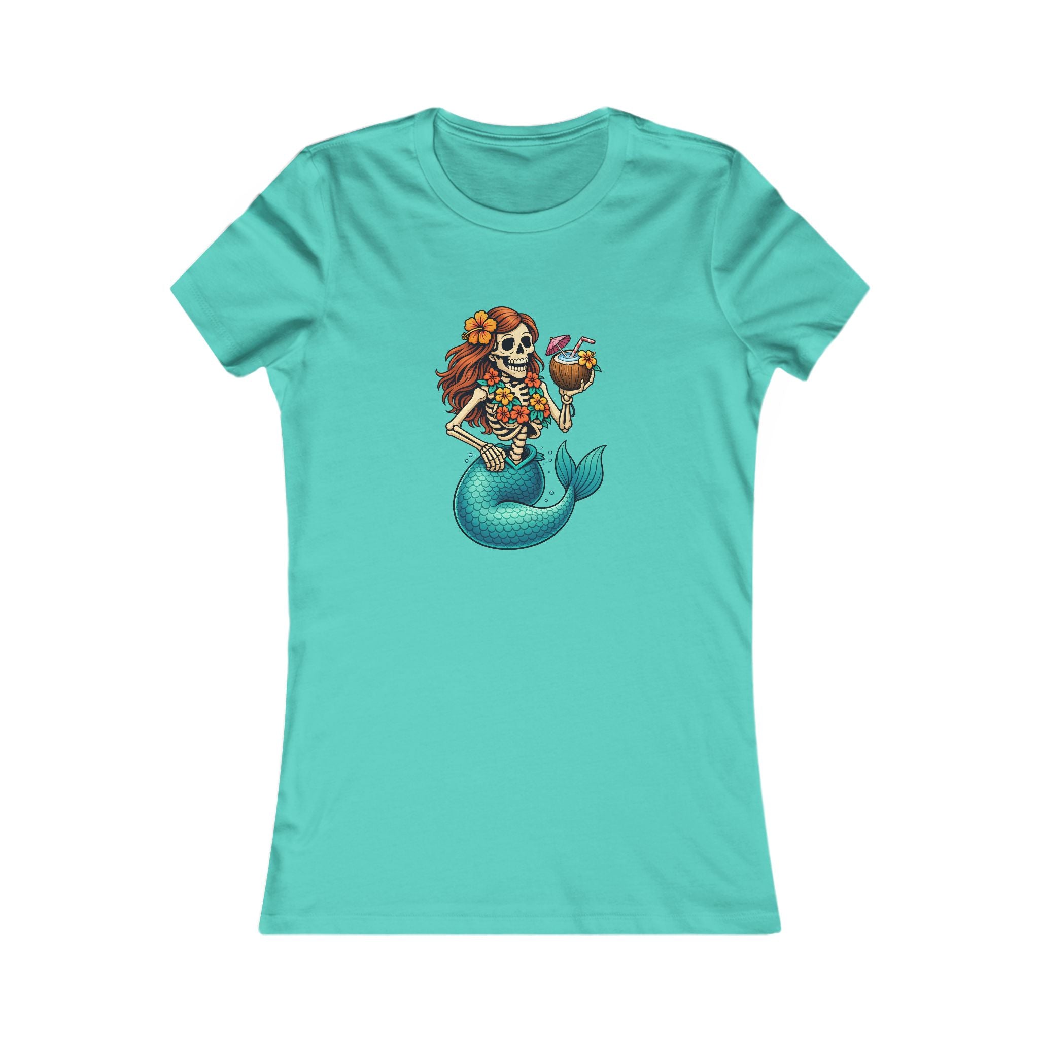 Mermaid Skeleton Graphic Tee — Day of the Dead Mermaid Shirt