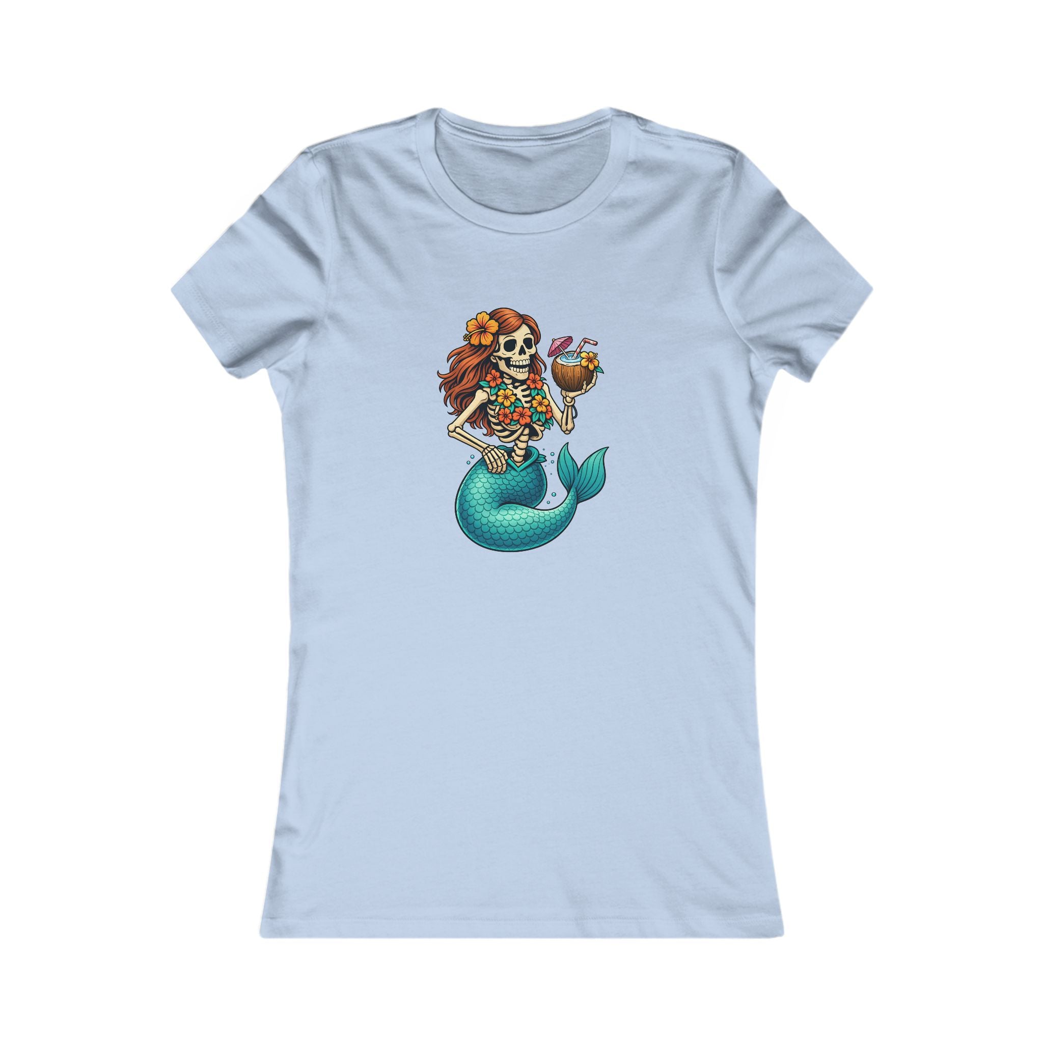 Mermaid Skeleton Graphic Tee — Day of the Dead Mermaid Shirt