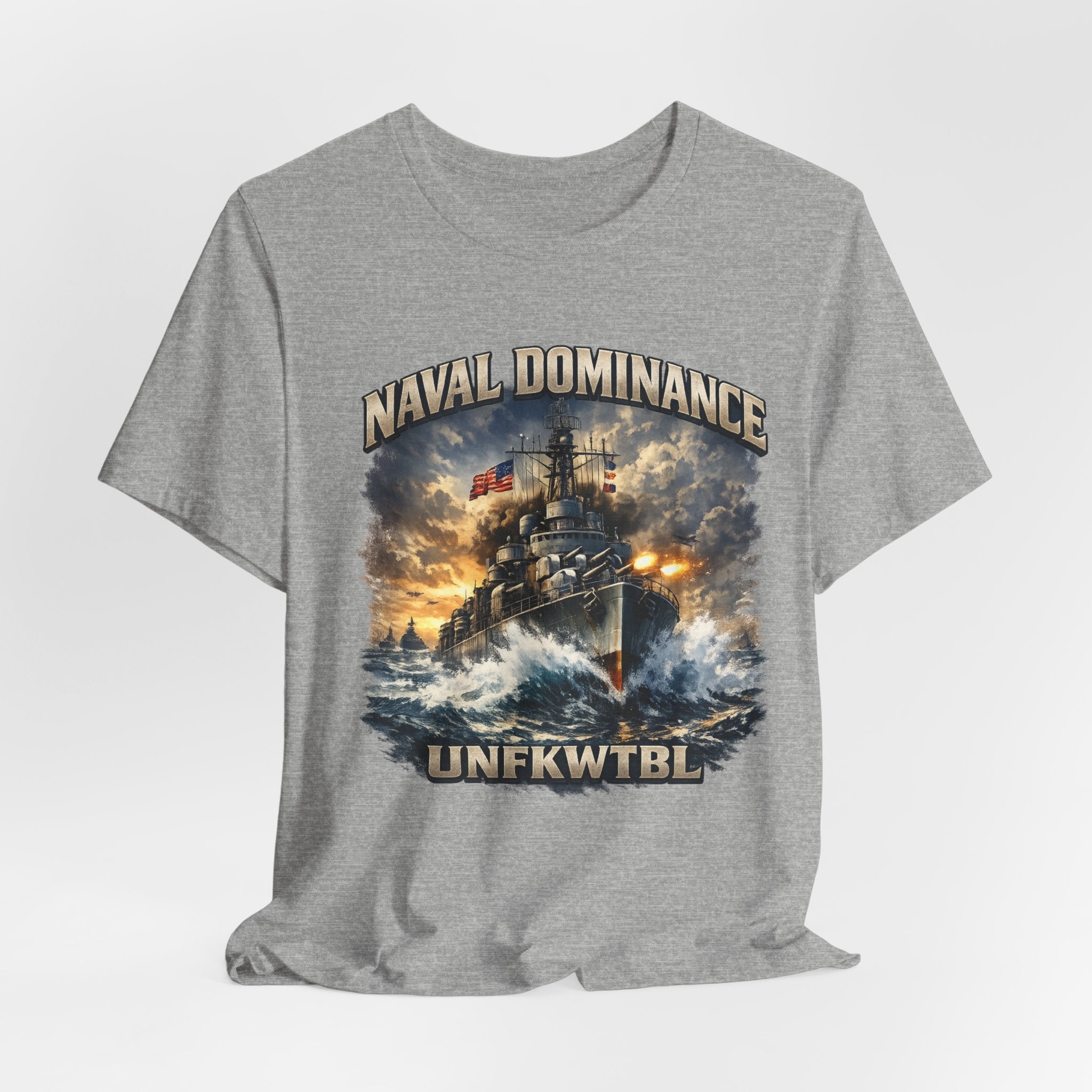 Naval Dominance Battleship Tee — 'UNFKWTBL' Military Navy Shirt
