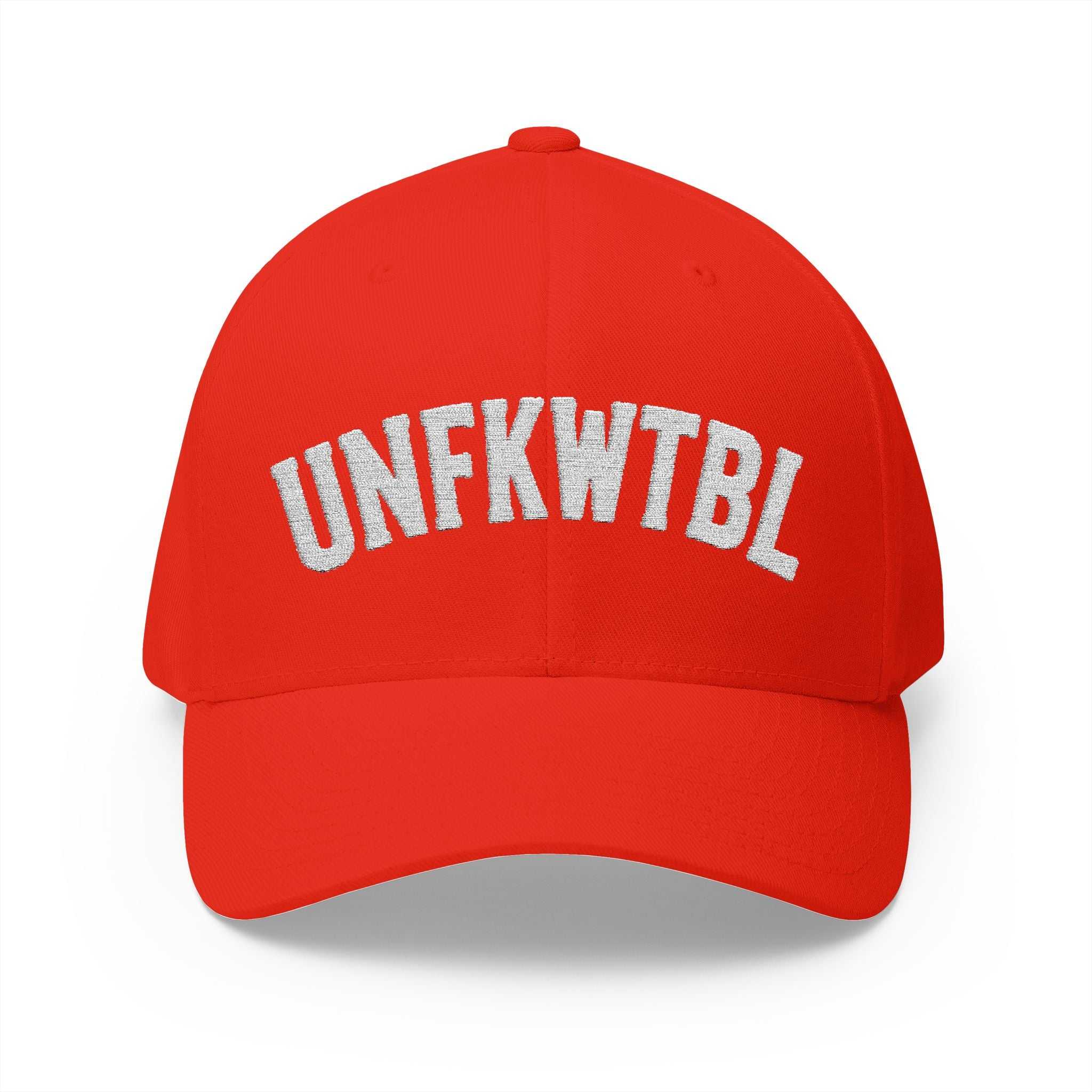 UNFKWTBL Embroidered Baseball Cap – Bold Patch Lettering, Lucky Clover/ American Flag Accent