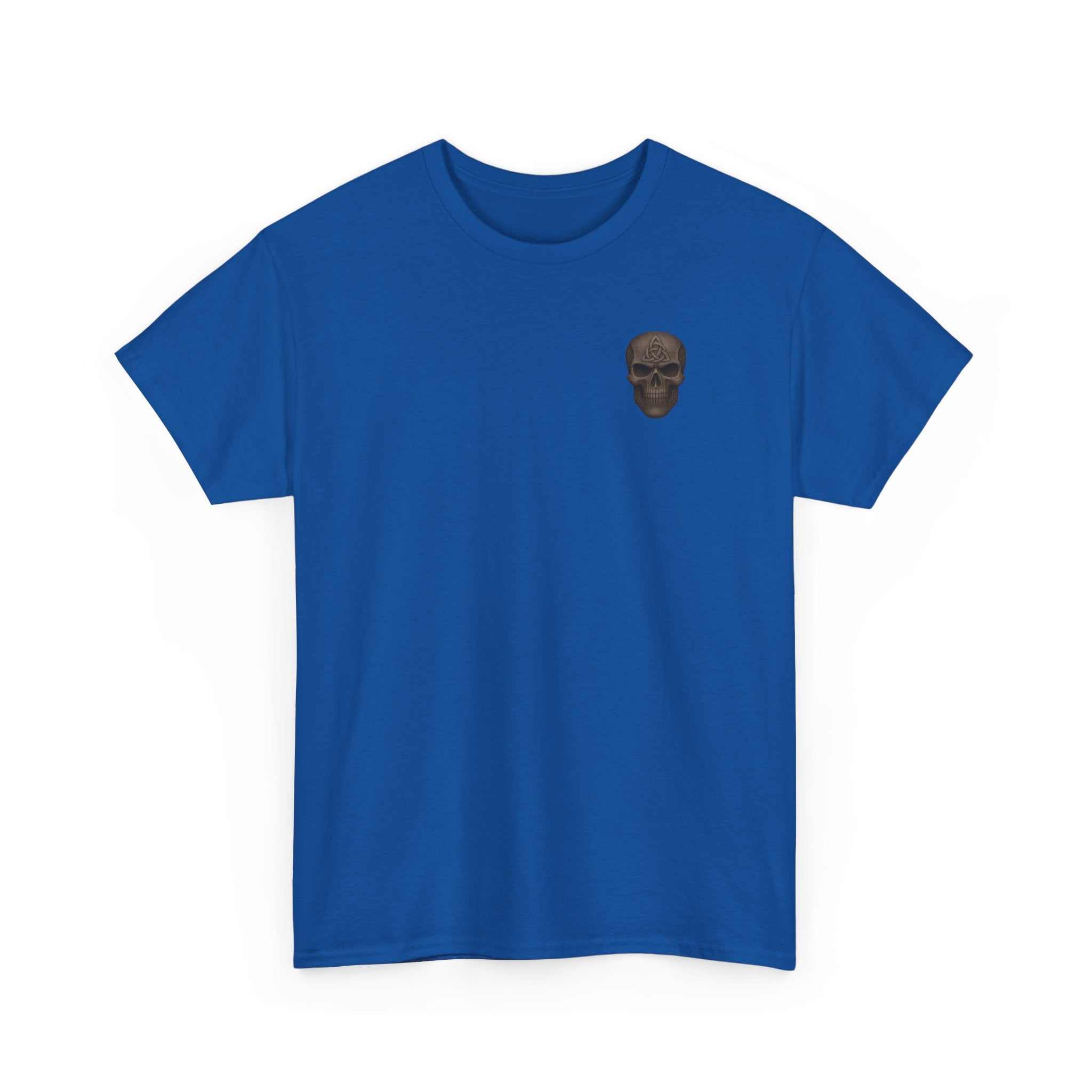 Respect Given Unisex Tee with American flag and soldier graphic on back and skull emblem on front chest