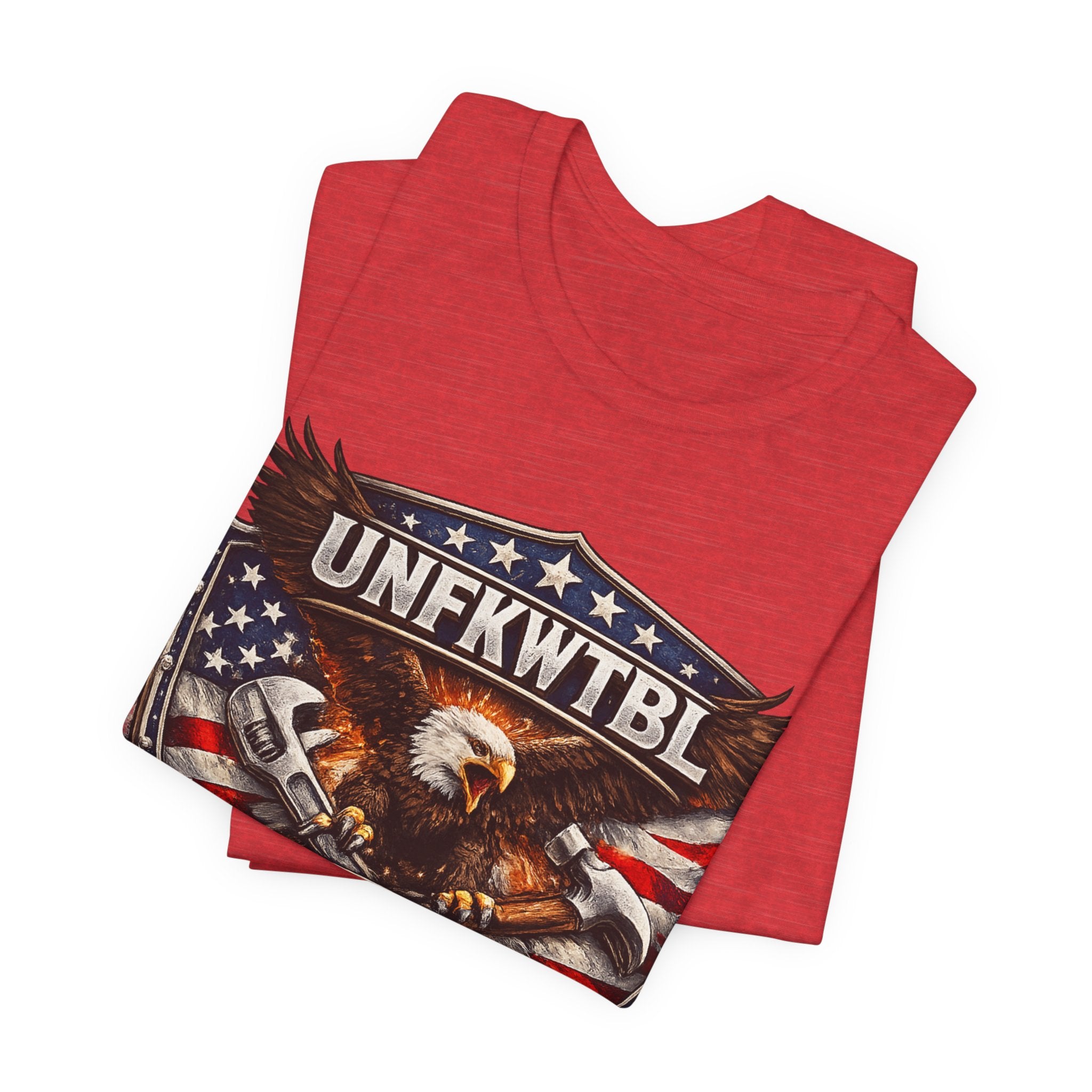 We Build America T-Shirt — Patriotic Eagle Flag Graphic Tee (UNFKWTBL)