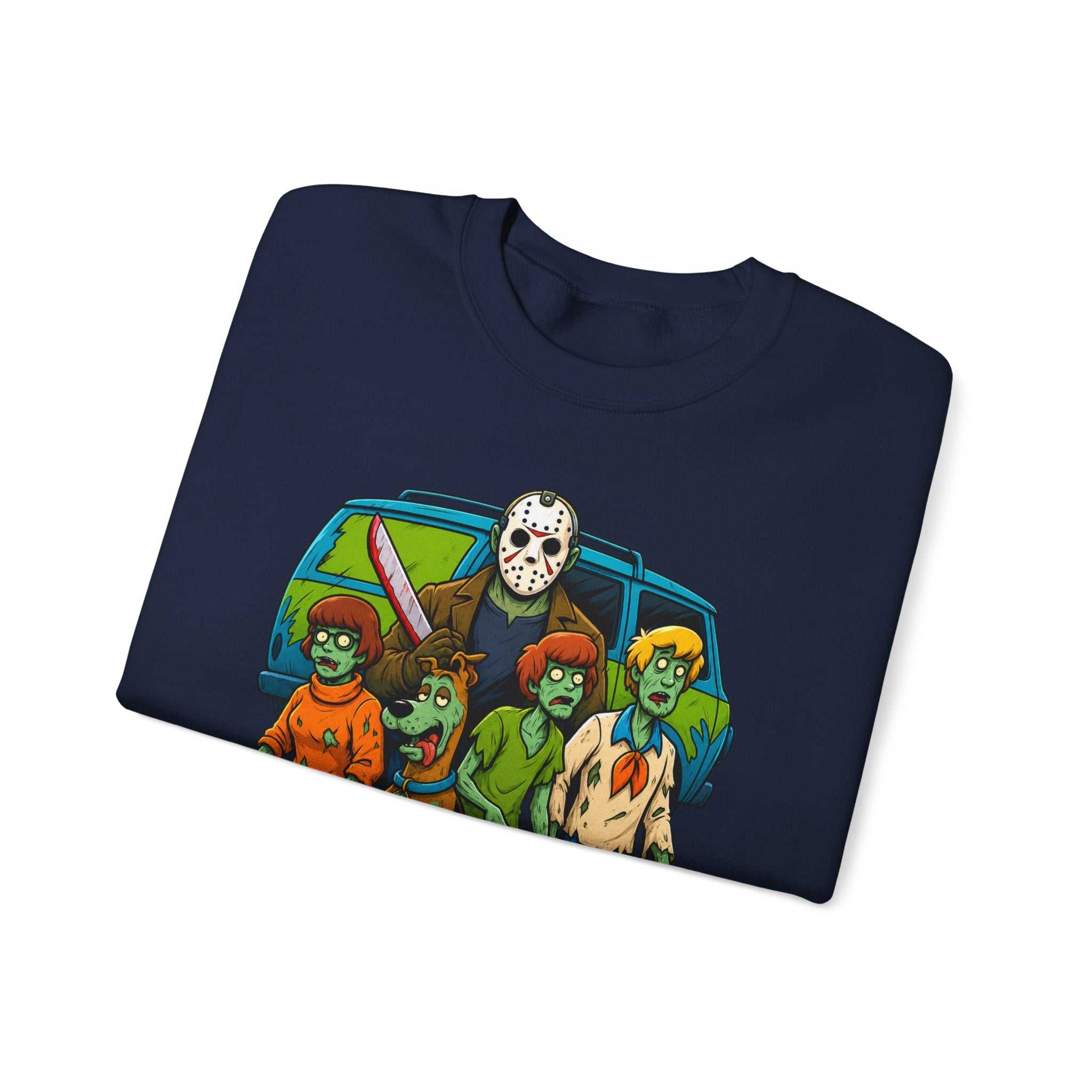 Horror Squad Crewneck Sweatshirt — Cartoon Zombie Kids & Jason Design (UNFKWTBL)