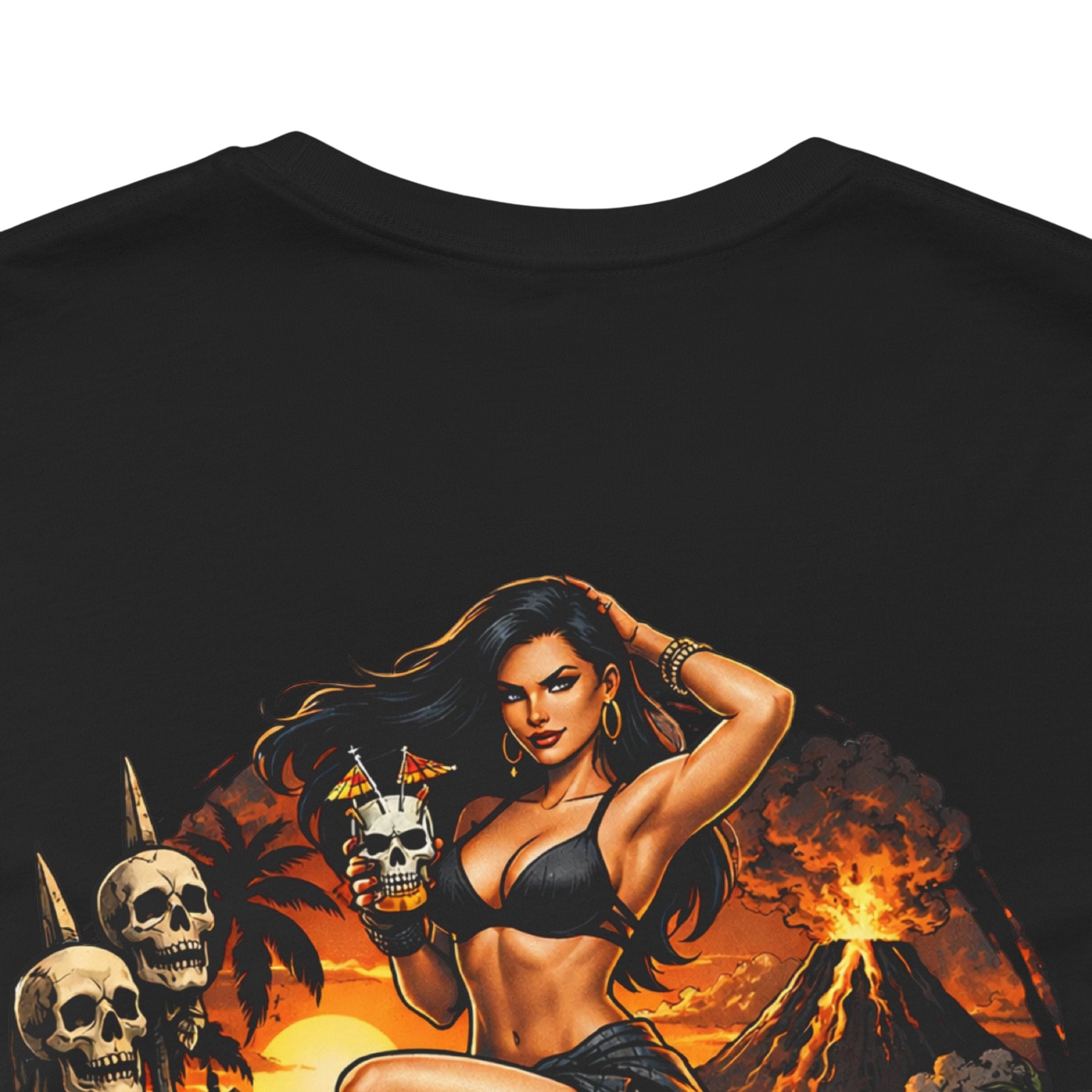 Paradise Has a Price T-Shirt — Tropical Pinup Skull Island Graphic Tee