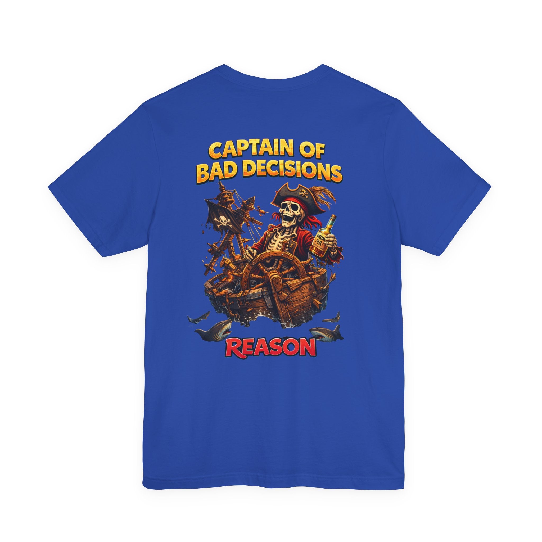 Captain of Bad Decisions Tee — Pirate Skeleton Graphic T-Shirt