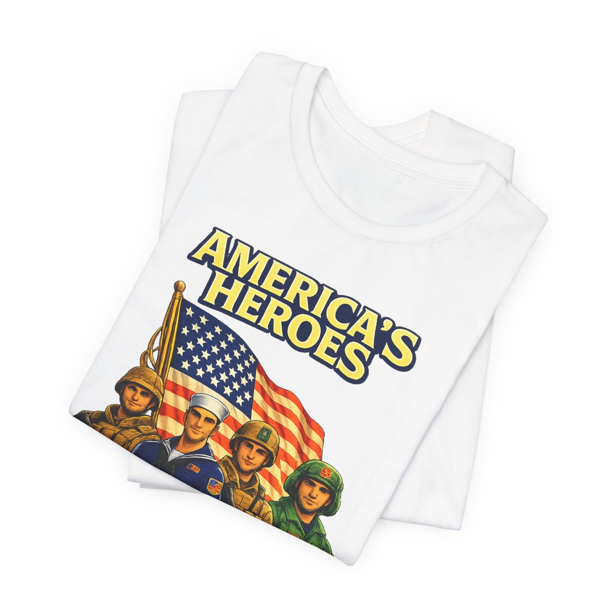 America's Heroes T-Shirt — Patriotic Military Vintage Graphic Tee