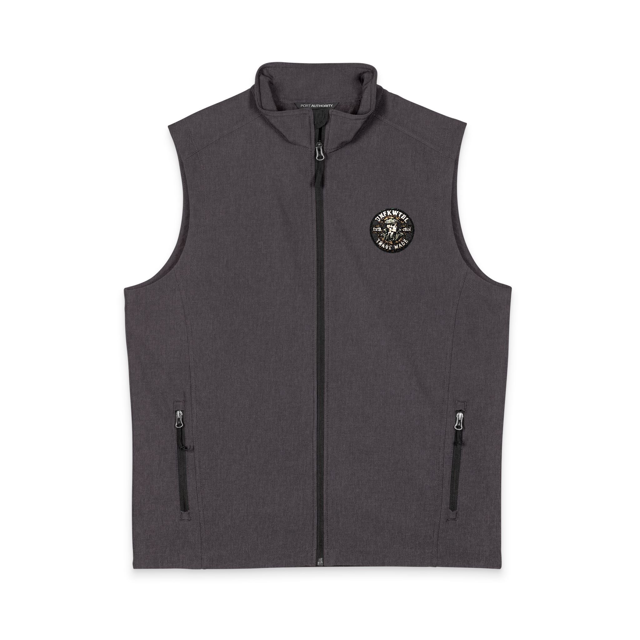 Embroidered 'Peaky Blinder' Skeleton Floral Crest Soft Shell Vest