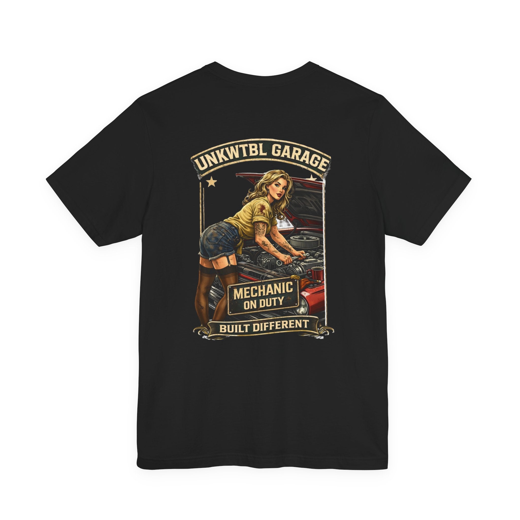Mechanic On Duty Tee — Retro Pinup Garage T-Shirt