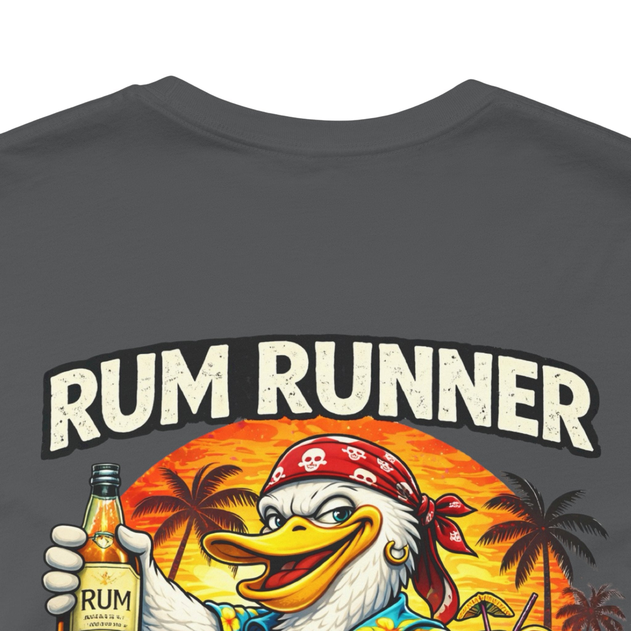 Rum Runner Beach Club T-Shirt - Tropical Duck Boat Graphic Tee