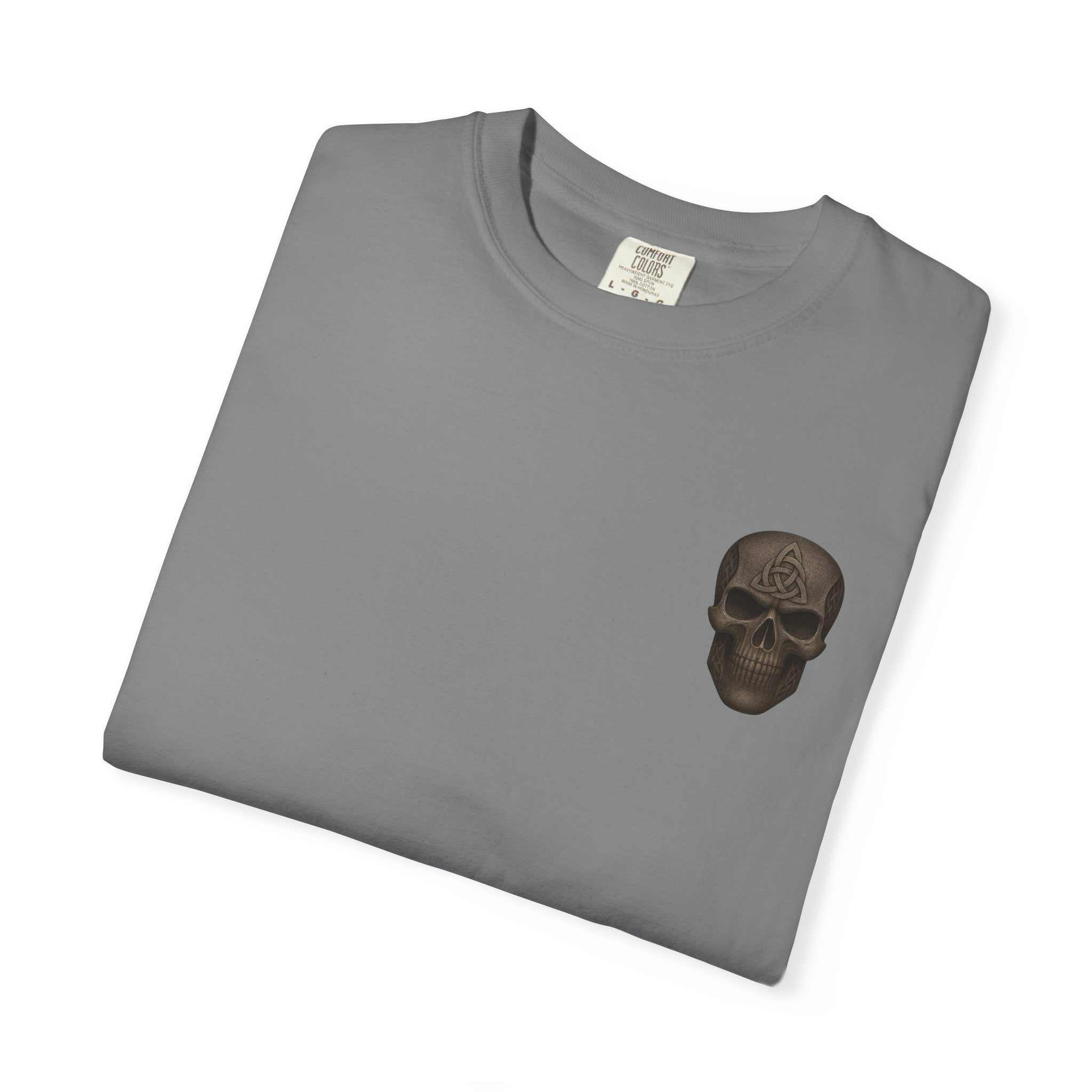 Unisex gray Spooky Pumpkin Punch T-Shirt with vintage skull graphic, Halloween and fall festival attire