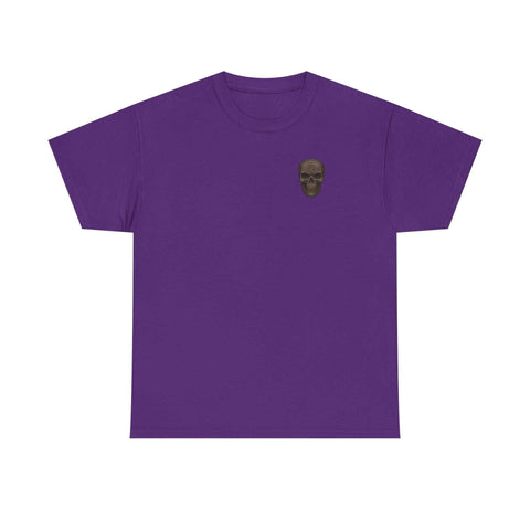Purple UNFKWTBL JOKER t-shirt with small skull design on chest, casual and edgy style tee