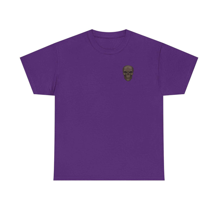 Purple UNFKWTBL JOKER t-shirt with small skull design on chest, casual and edgy style tee