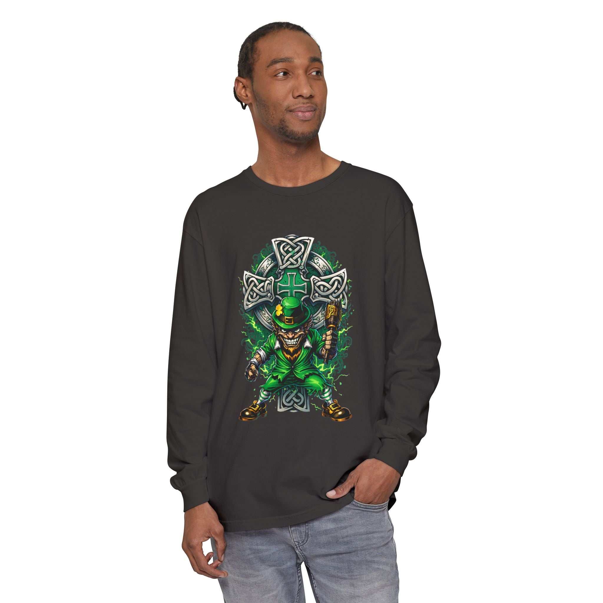 Celtic Leprechaun Long Sleeve Tee — St. Patrick’s Pub Crawl Shirt