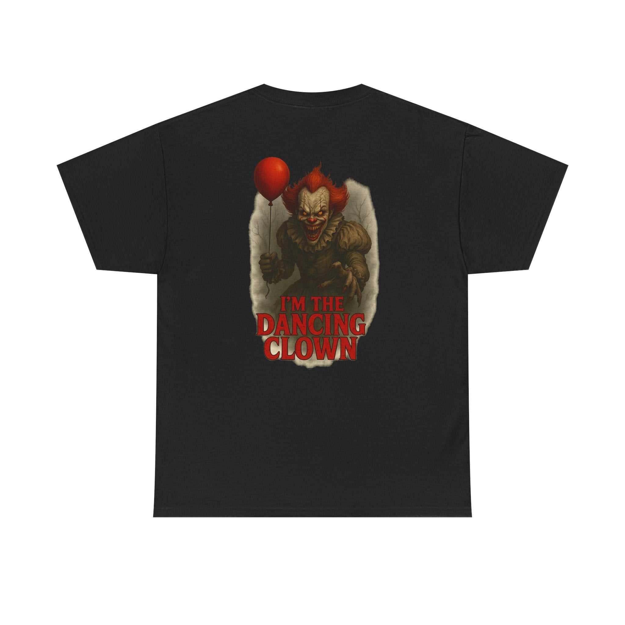 Unisex heavy cotton t-shirt featuring Pennywise The Dancing Clown creepy scary design
