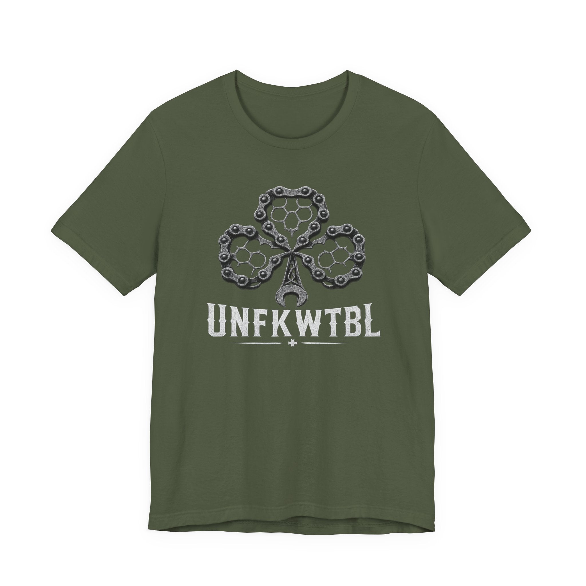 Unfkwtbl Bike Chain Clover Tee - Mechanic Cycling Garage Shirt
